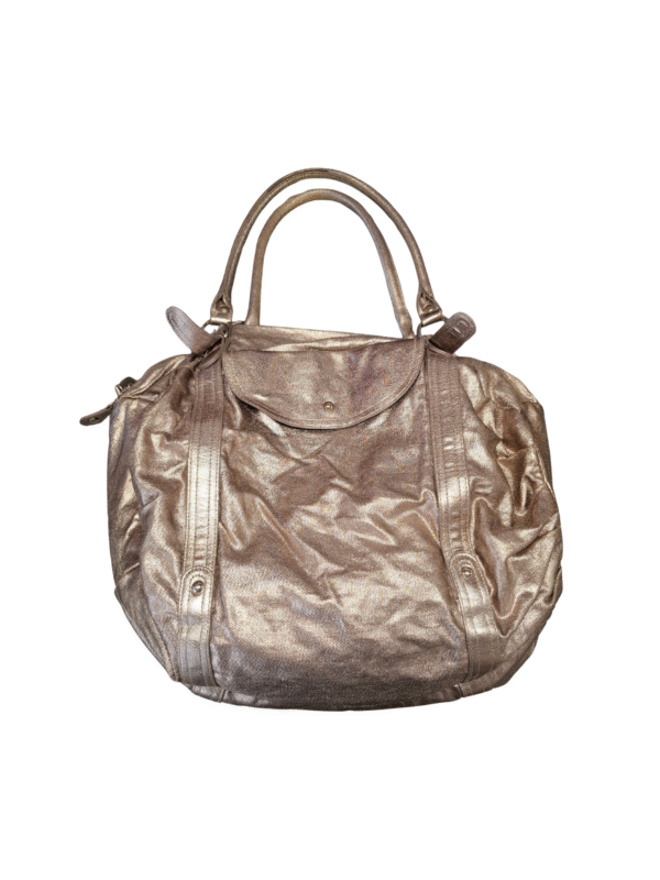 Aukso spalvos blizgi rankinė