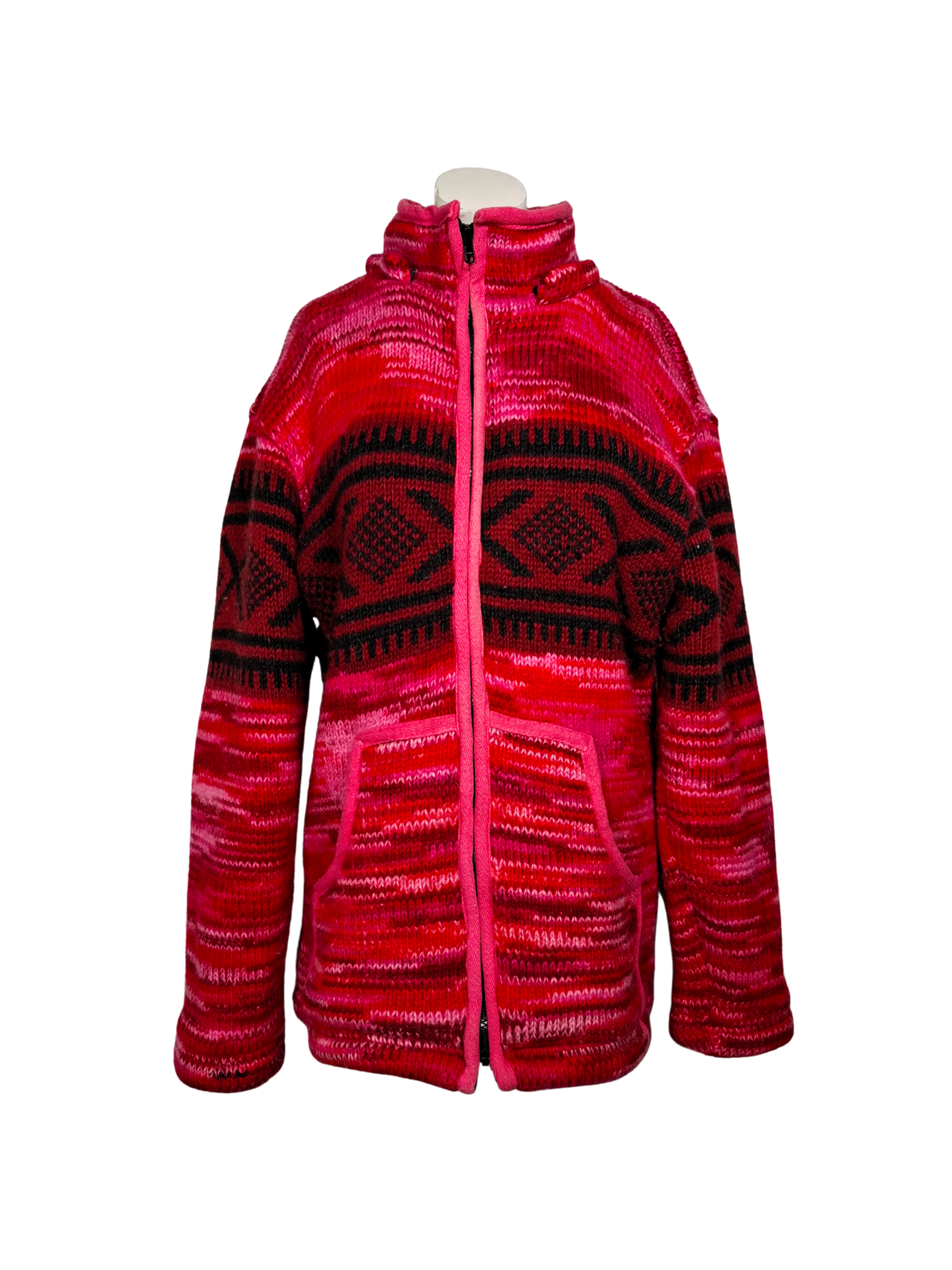 Rožinis raštuotas KUNST UND MAGIE megztinis, L