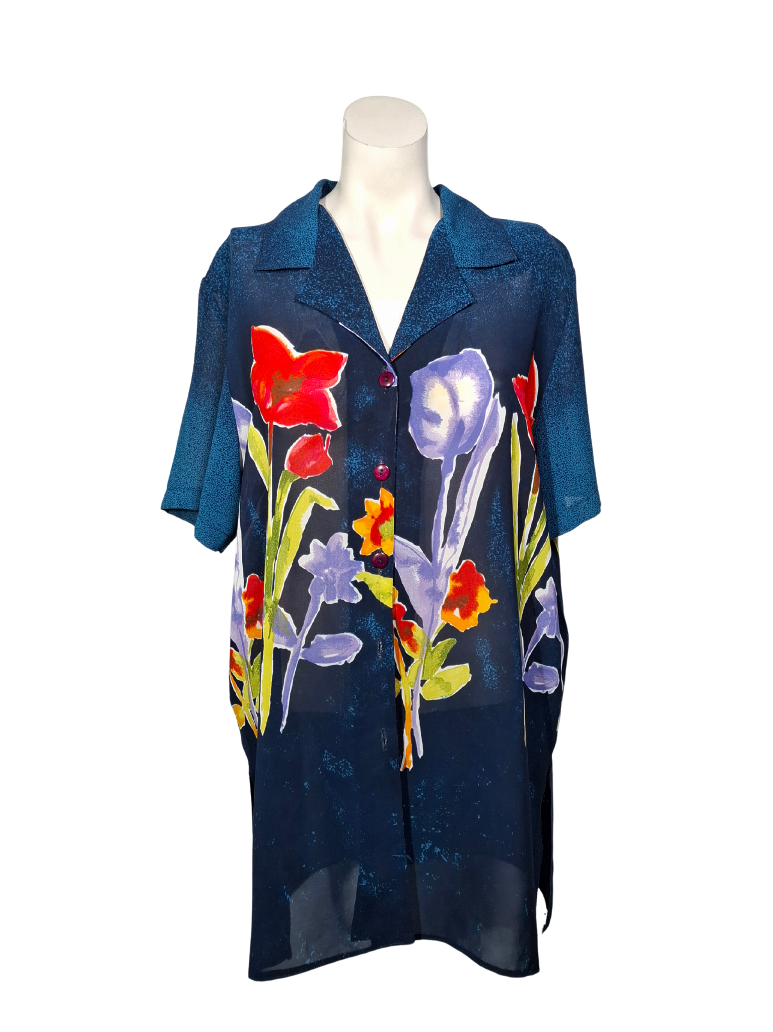 Įvairiaspalvė raštuota vintažinė DESIGN ESSENTIALS palaidinė, XL