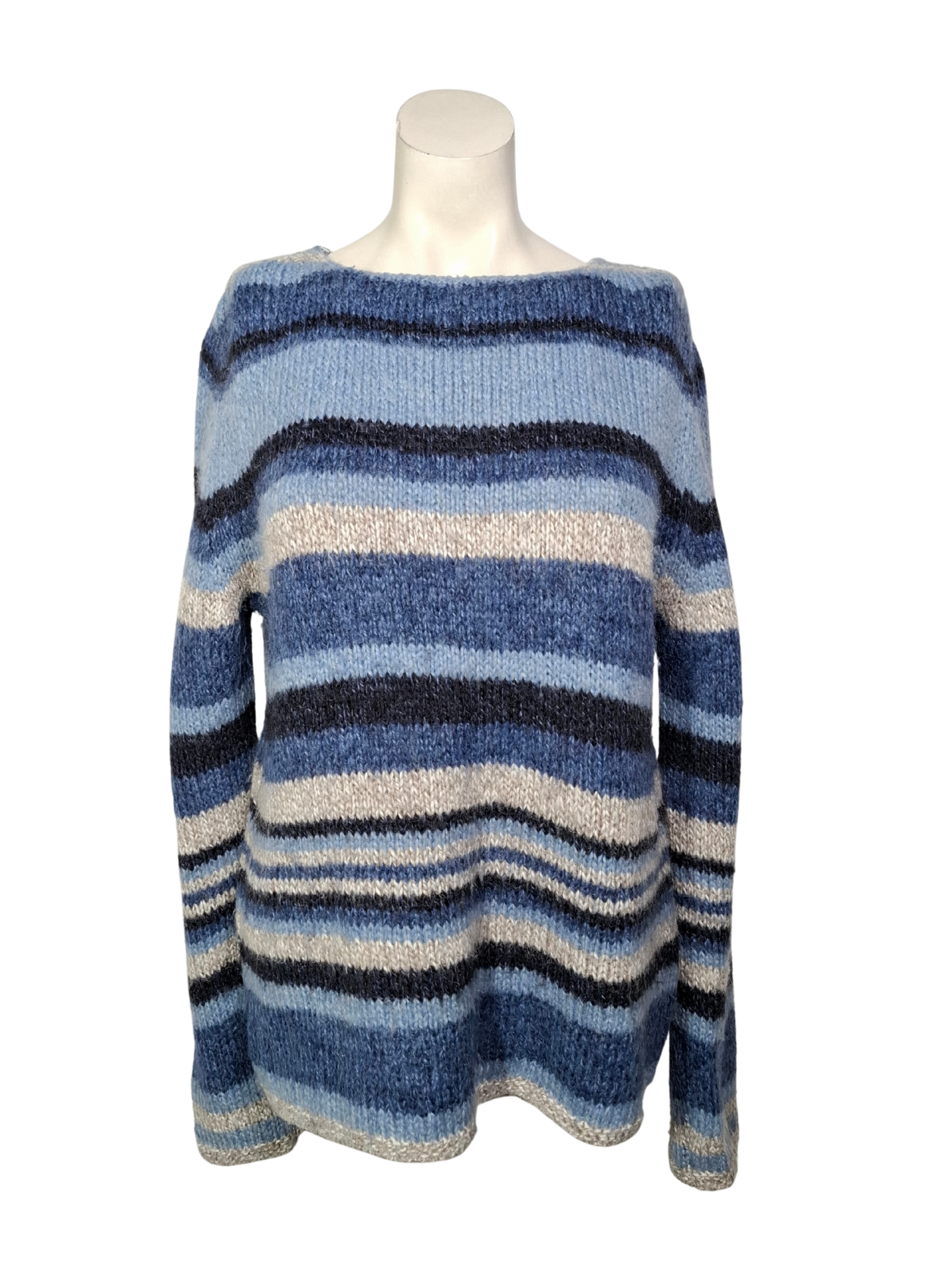 Dryžuotas vintažinis MARKS & SPENCER megztinis su vilna, L