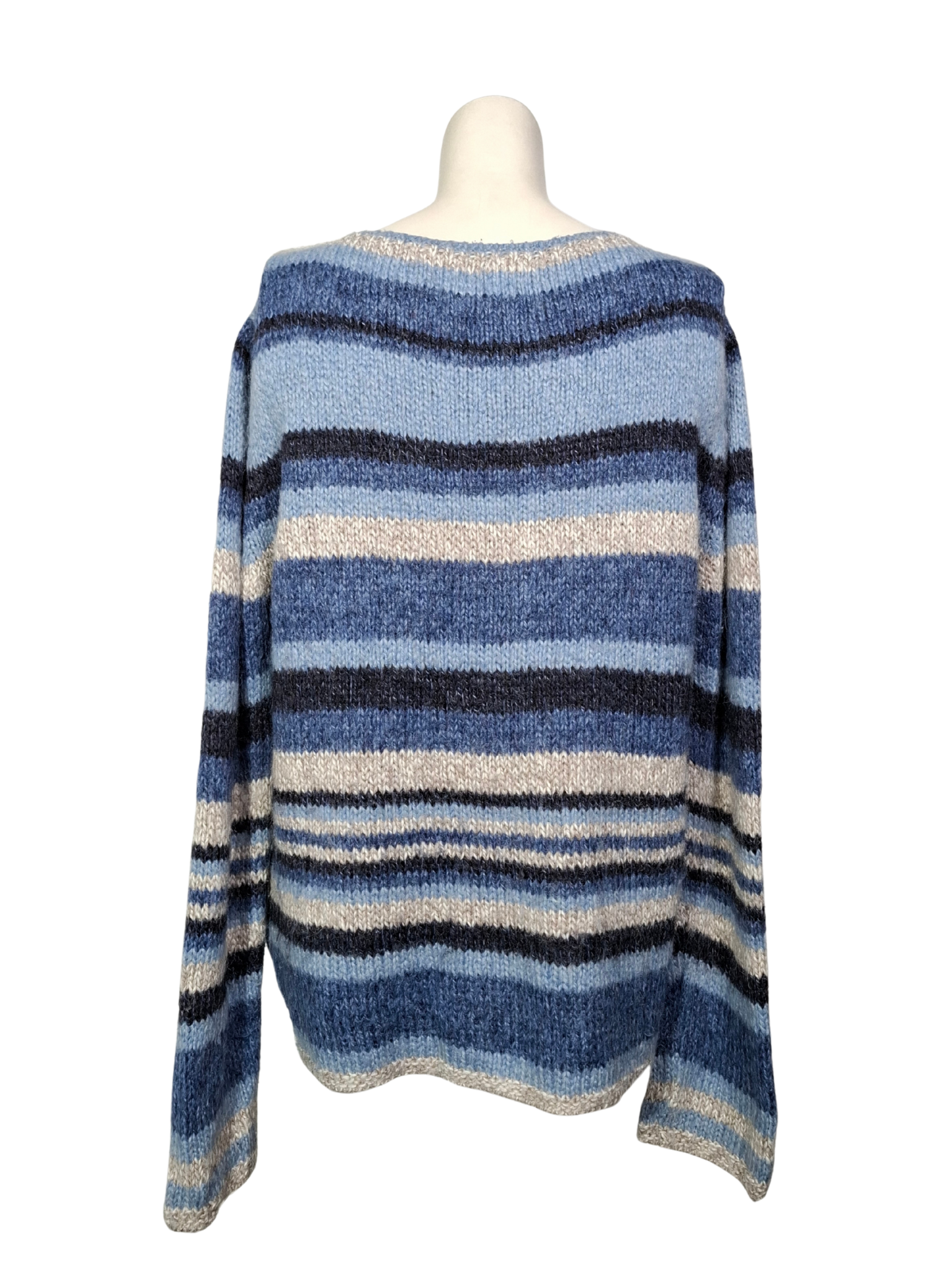 Dryžuotas vintažinis MARKS & SPENCER megztinis su vilna, L