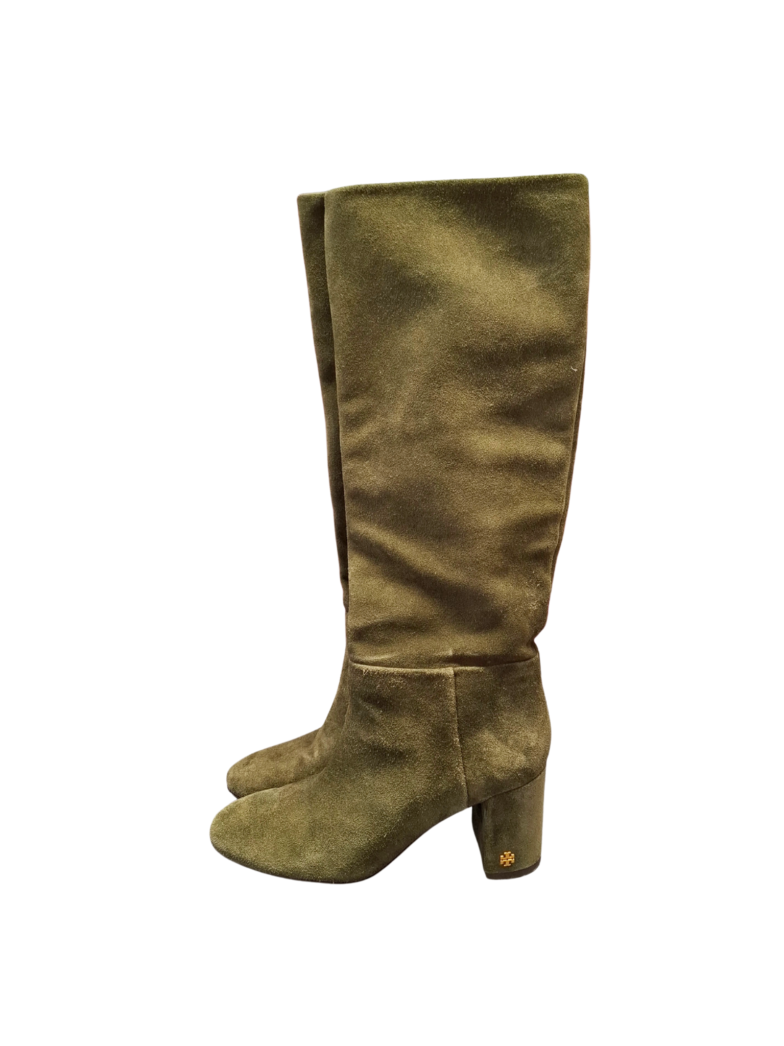 Žali odiniai TORY BURCH ilgaauliai batai, 39 dydis