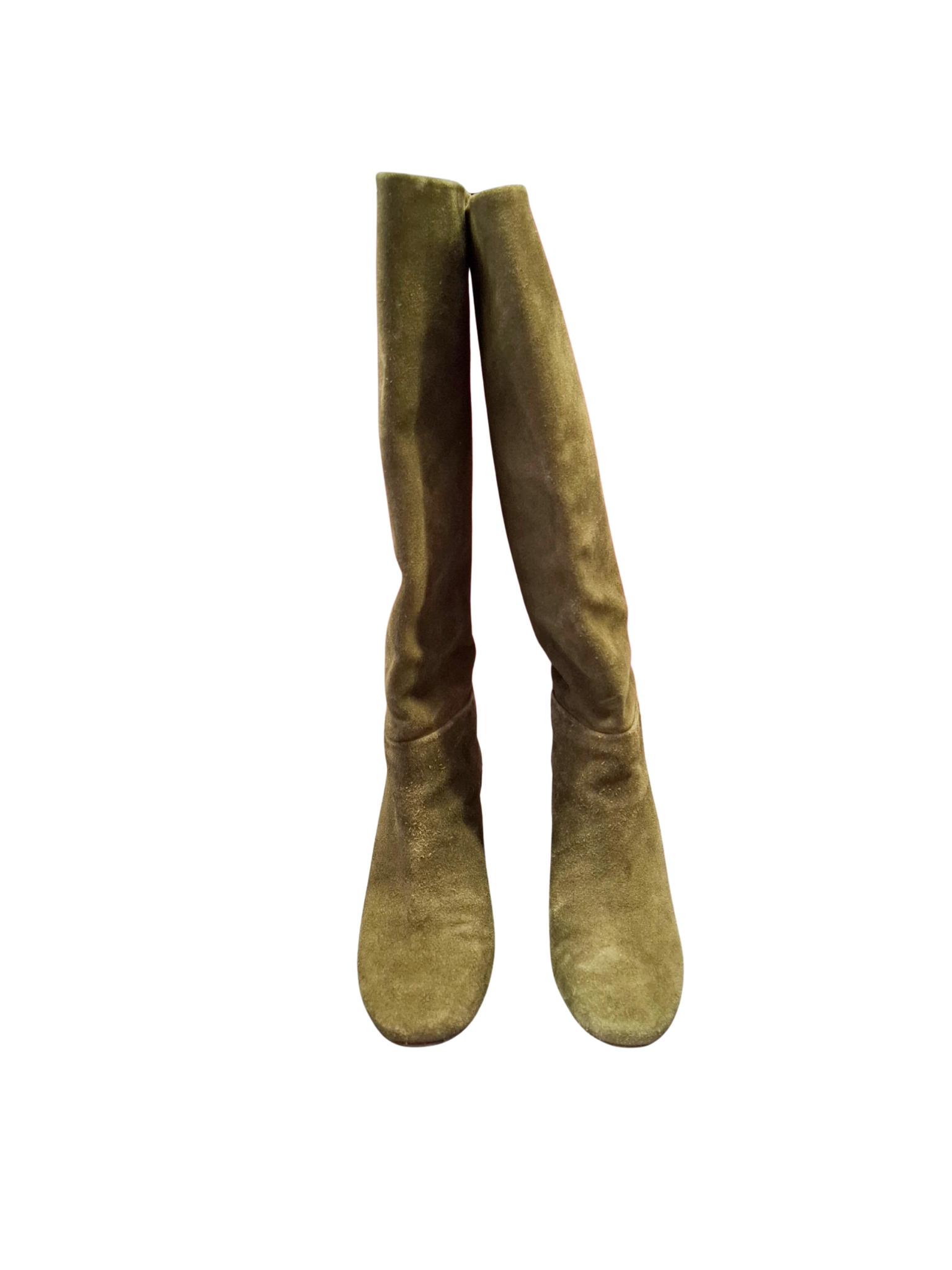 Žali odiniai TORY BURCH ilgaauliai batai, 39 dydis