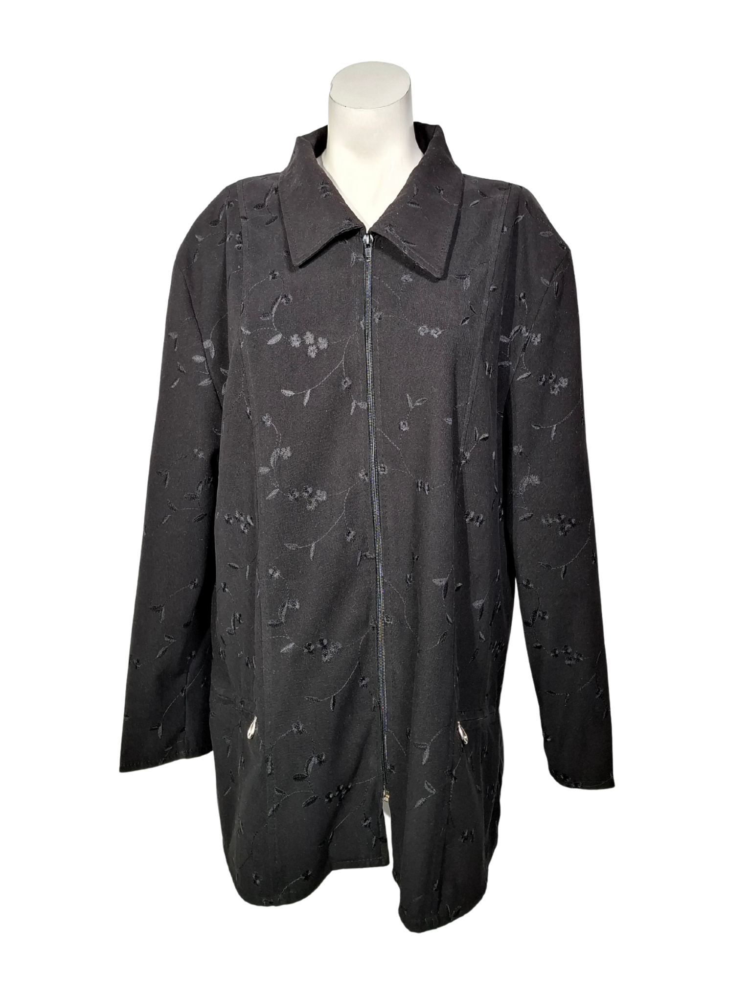 Juodas raštuotas vintažinis švarkas, XL