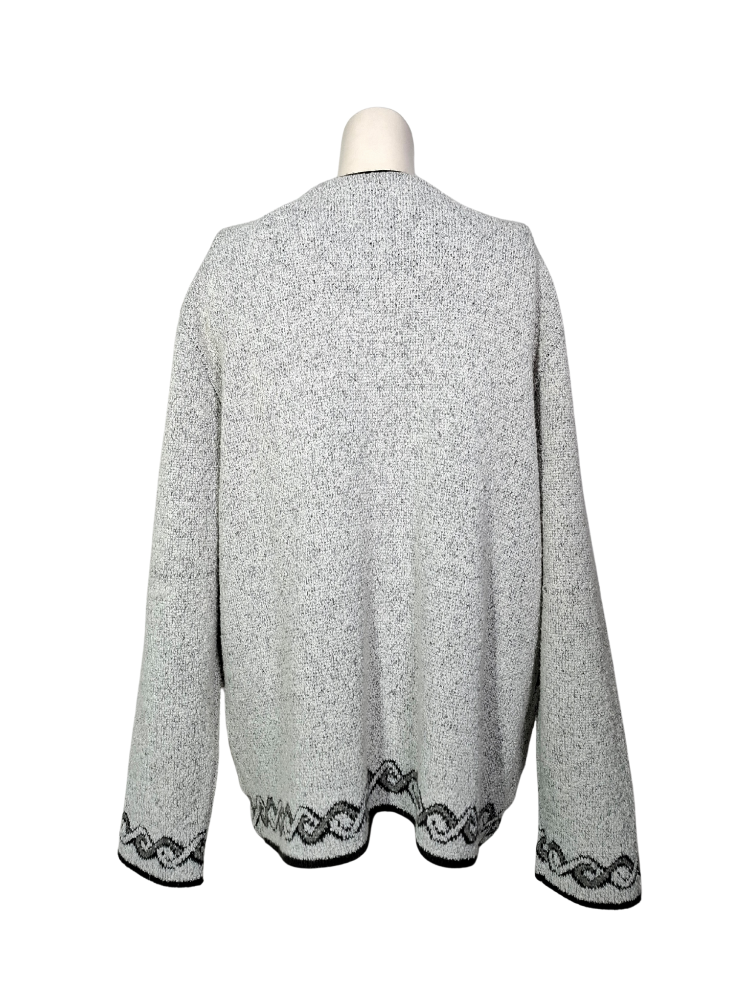 Pilkas raštuotas kardiganas, XXL