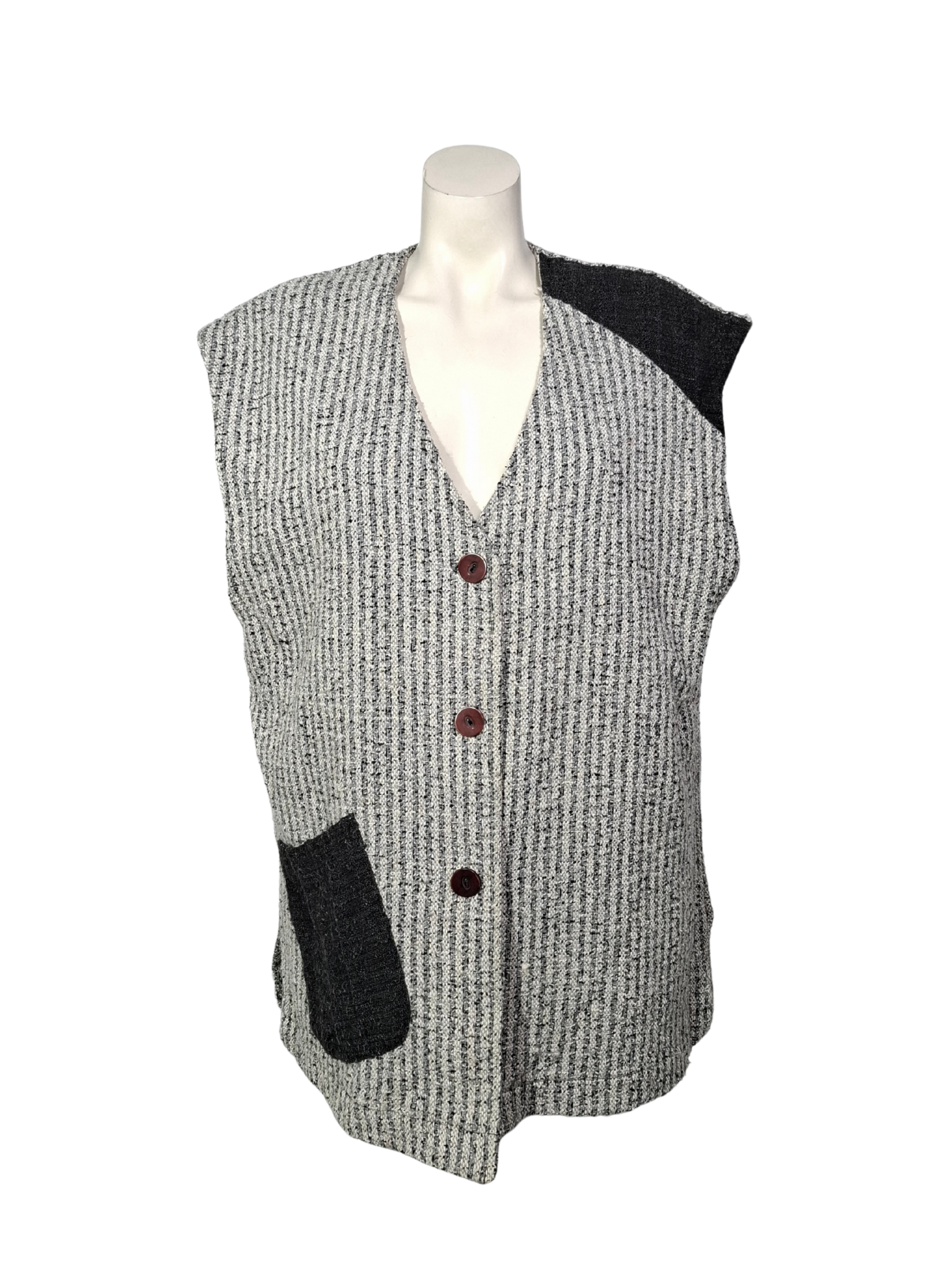 Pilka raštuota vintažinė MAXIME liemenė, XXL