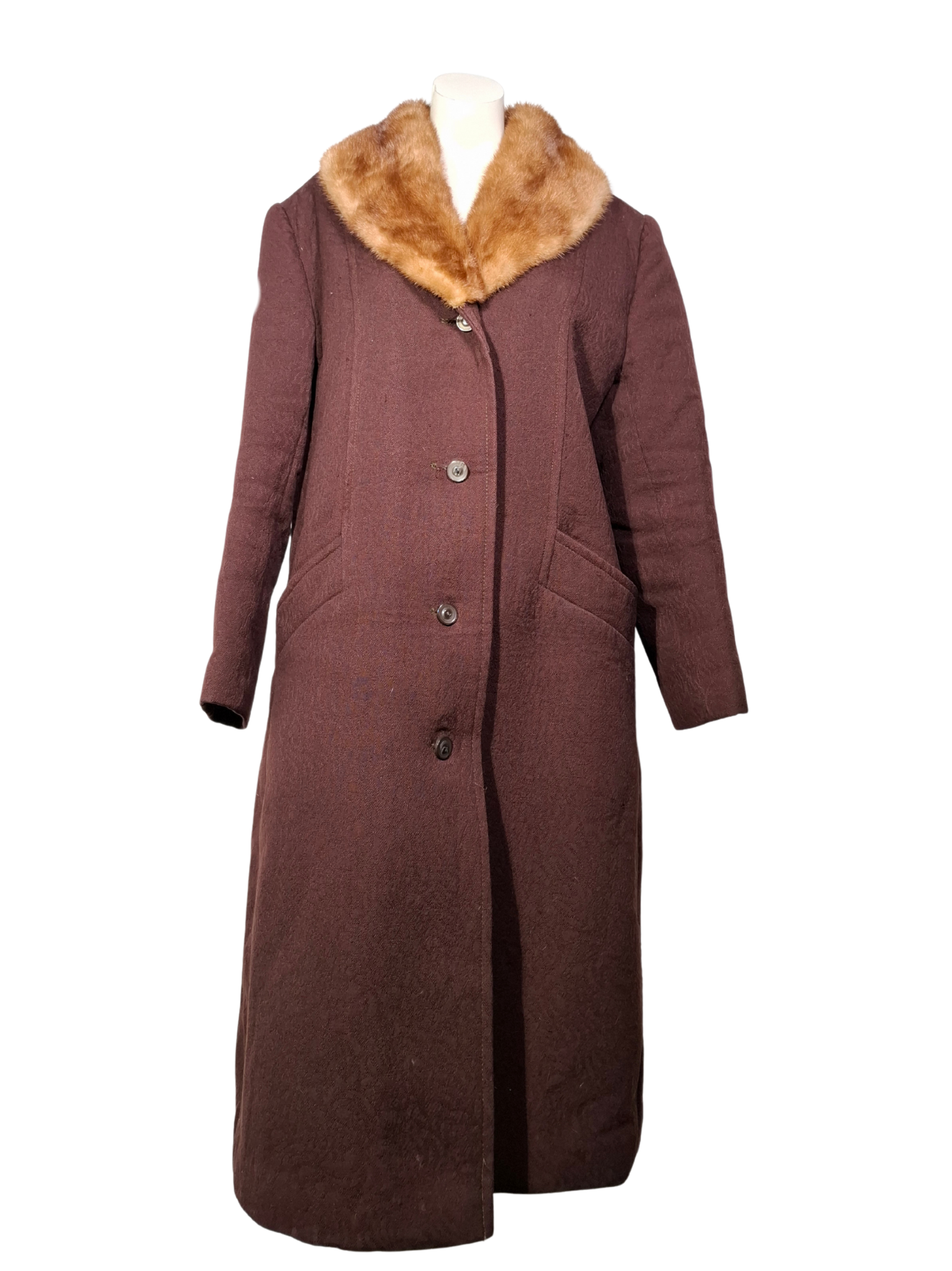 Rudas vintažinis LELIJA paltas, L