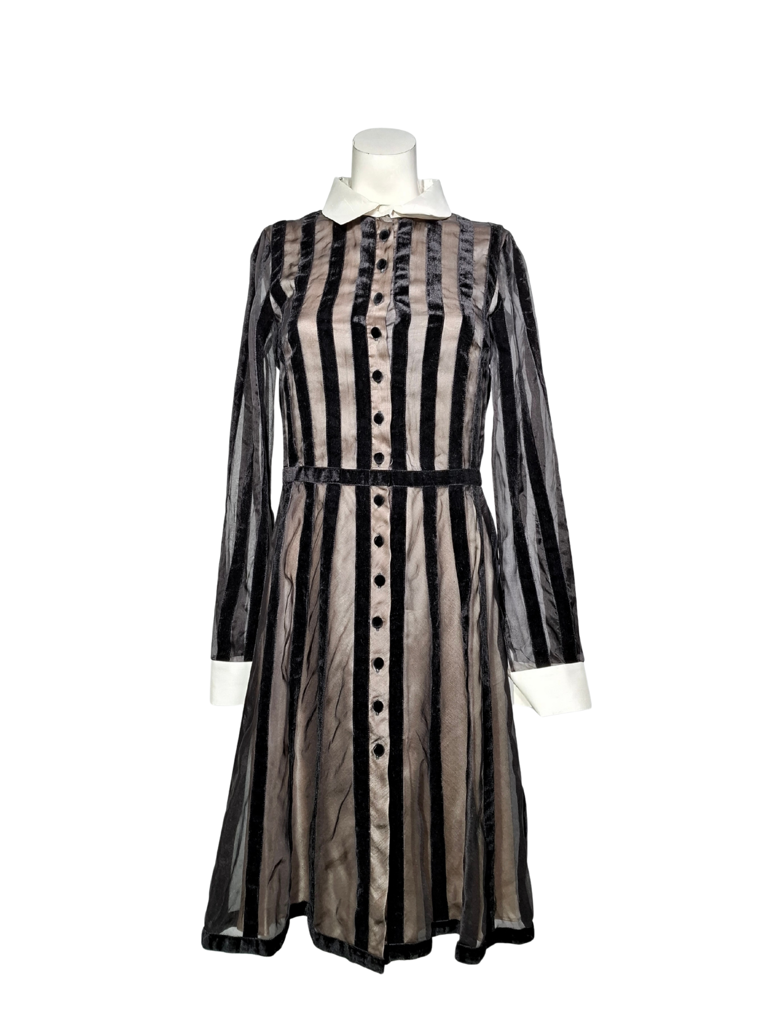 Juoda dryžuota suknelė, XS