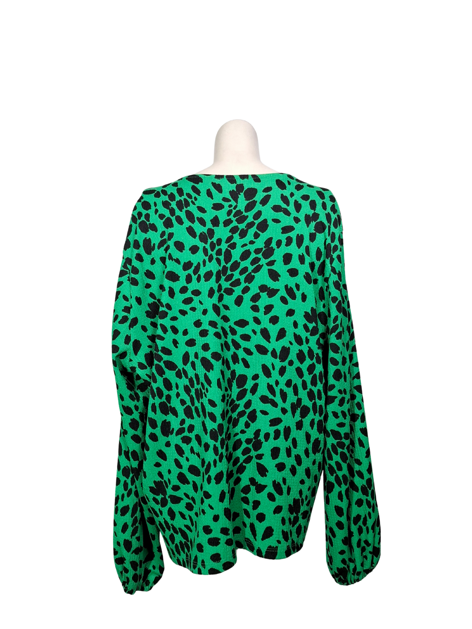 Žalia raštuota palaidinė, 4XL