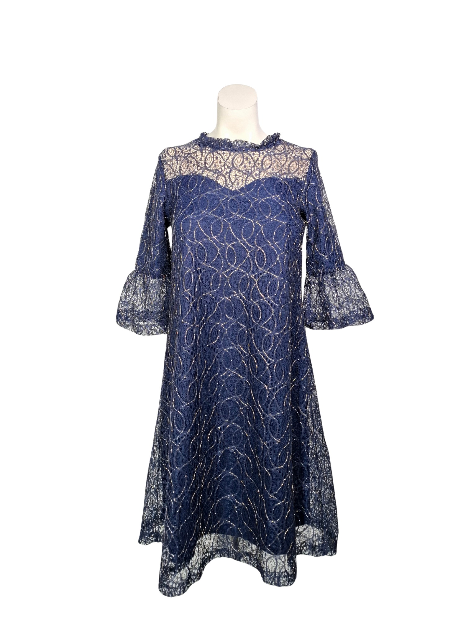 Mėlyna raštuota MISS CLASSIC suknelė, NAUJA, M