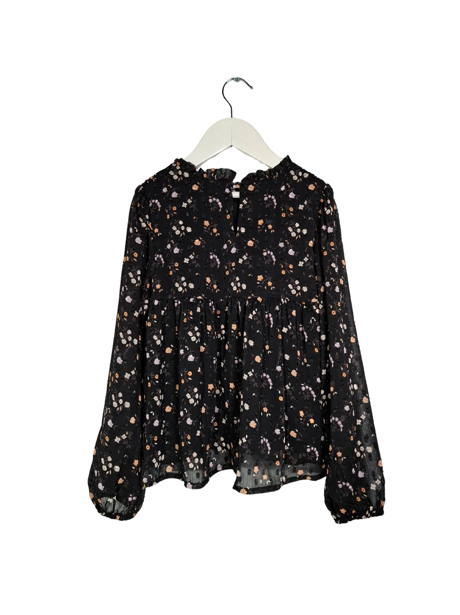 Juoda gėlėta vaikiška RESERVED palaidinė, 134 cm