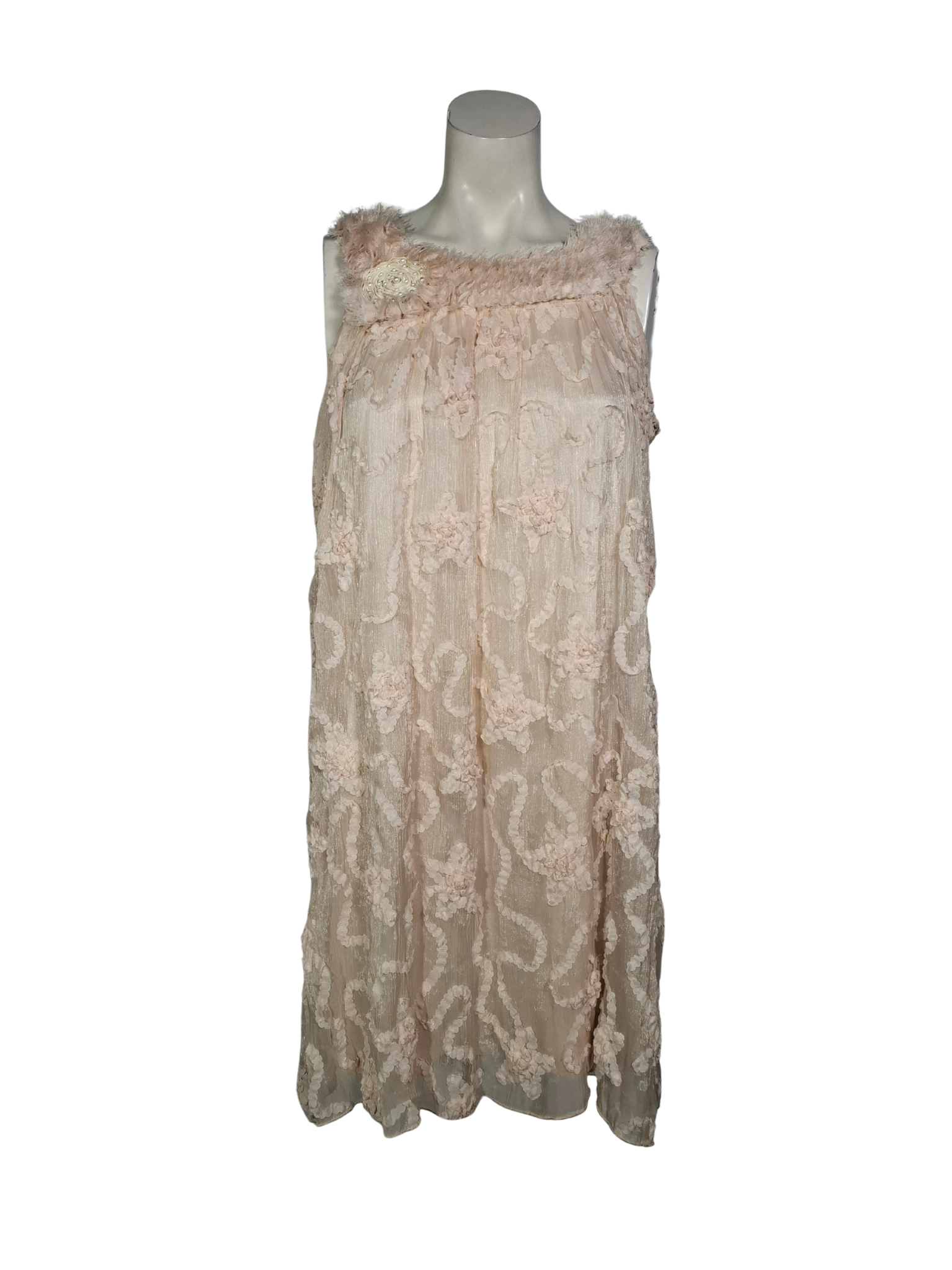 Kreminė puošni suknelė, NAUJA, S