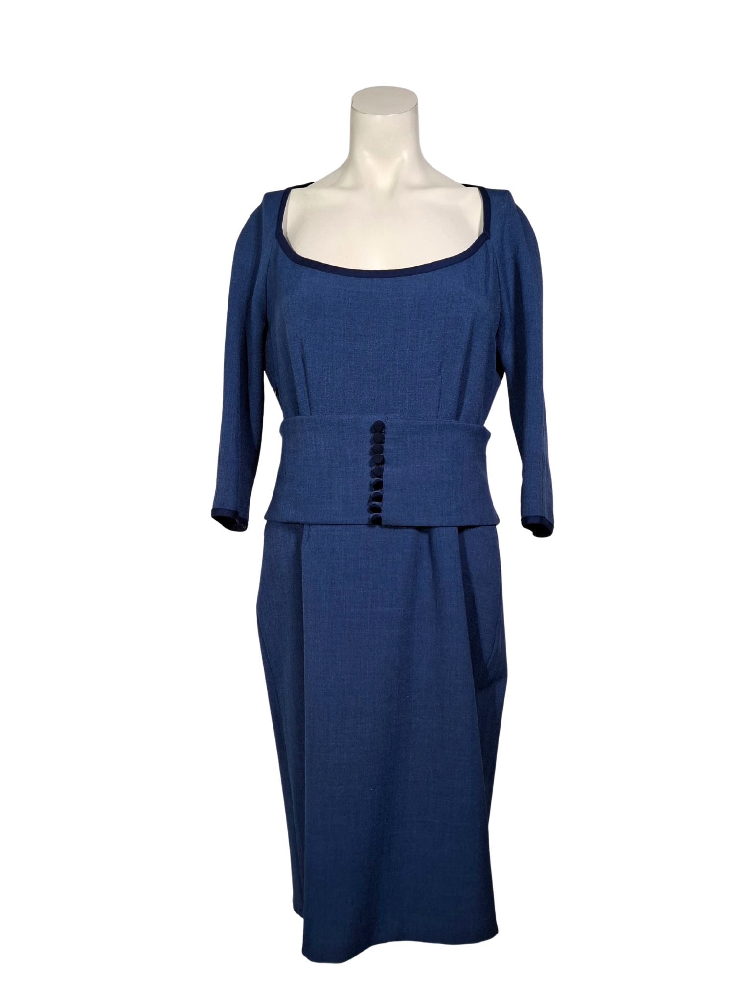 Rankų darbo suknelė su diržu, L/XL