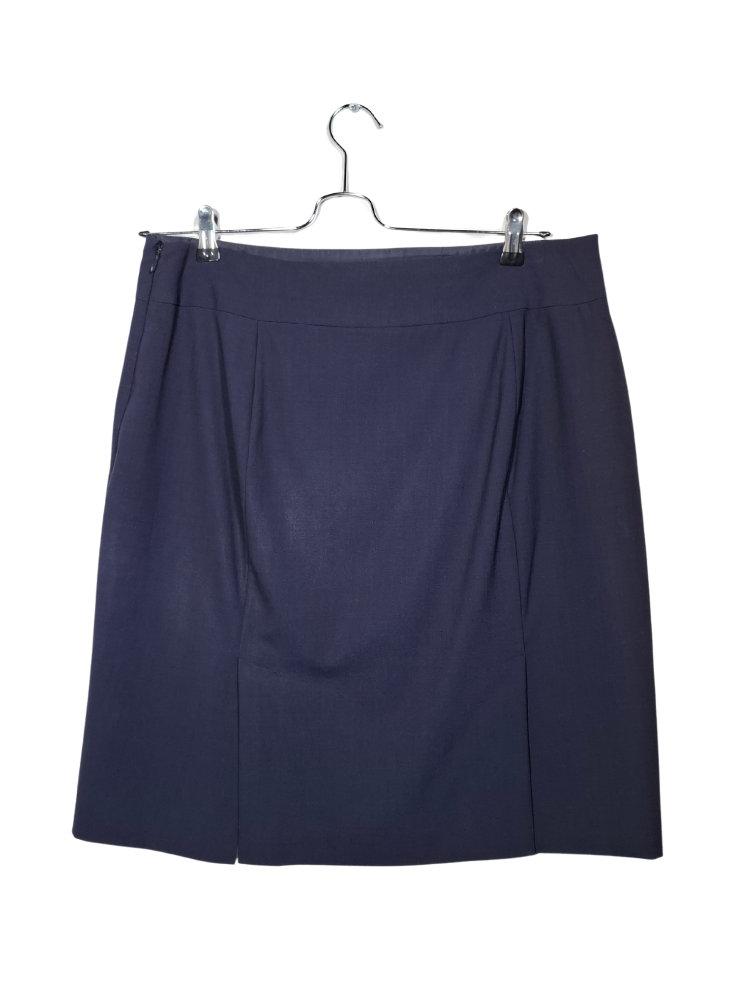 Tamsiai mėlynas vilnonis sijonas, L