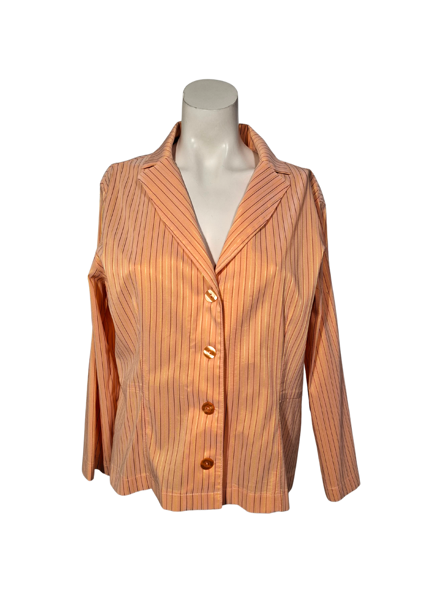 Oranžinis dryžuotas vintažinis EVA TRALALA švarkas, S