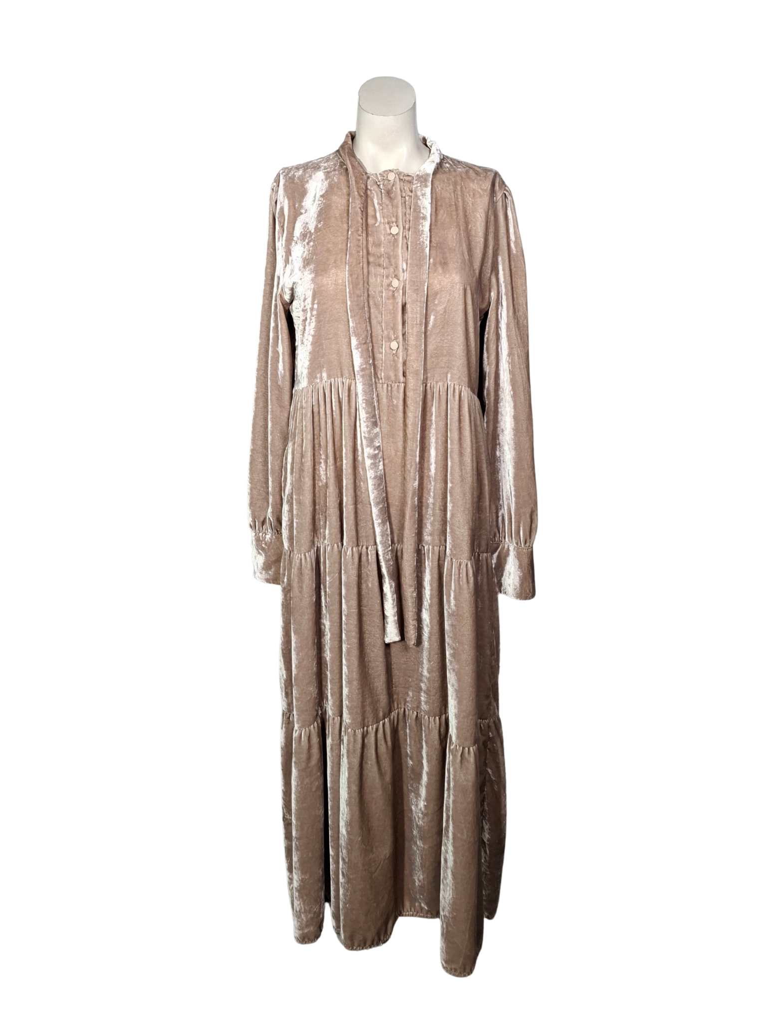 Smėlio spalvos aksominė TENSIONE IN suknelė, L