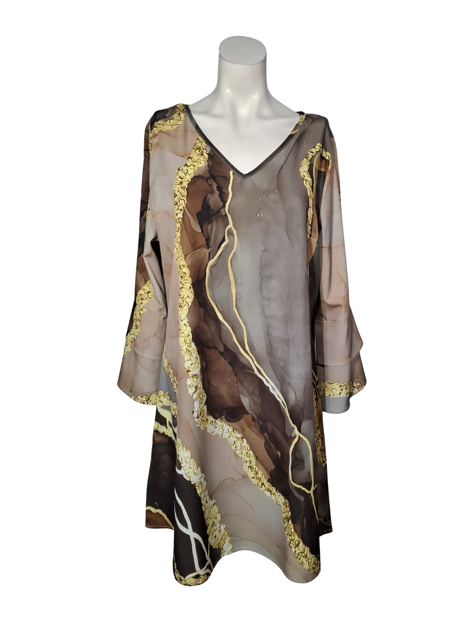 Įvairiaspalvė raštuota palaidinė, XXL