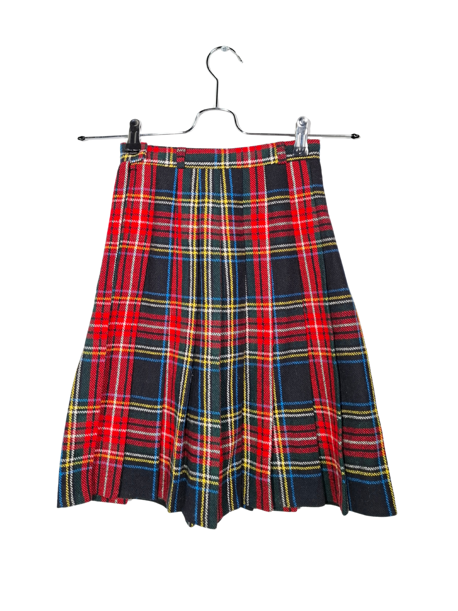 Įvairiaspalvis languotas vintažinis vaikiškas sijonas, 140 cm