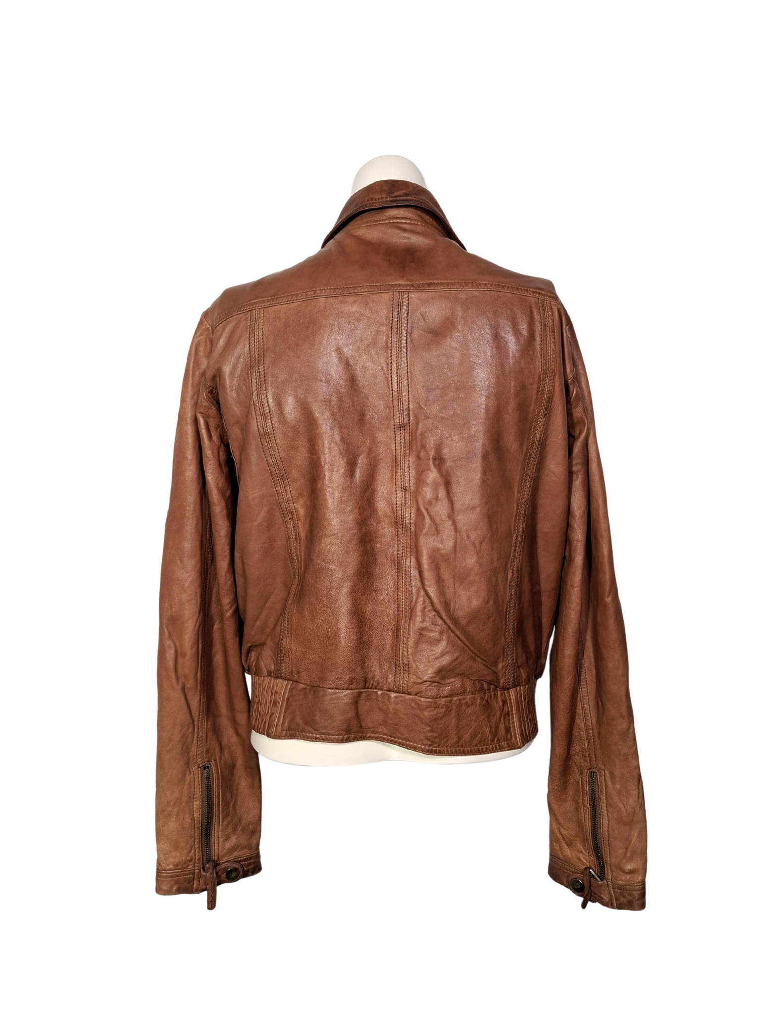 Ruda odinė MASSIMO DUTTI striukė, M