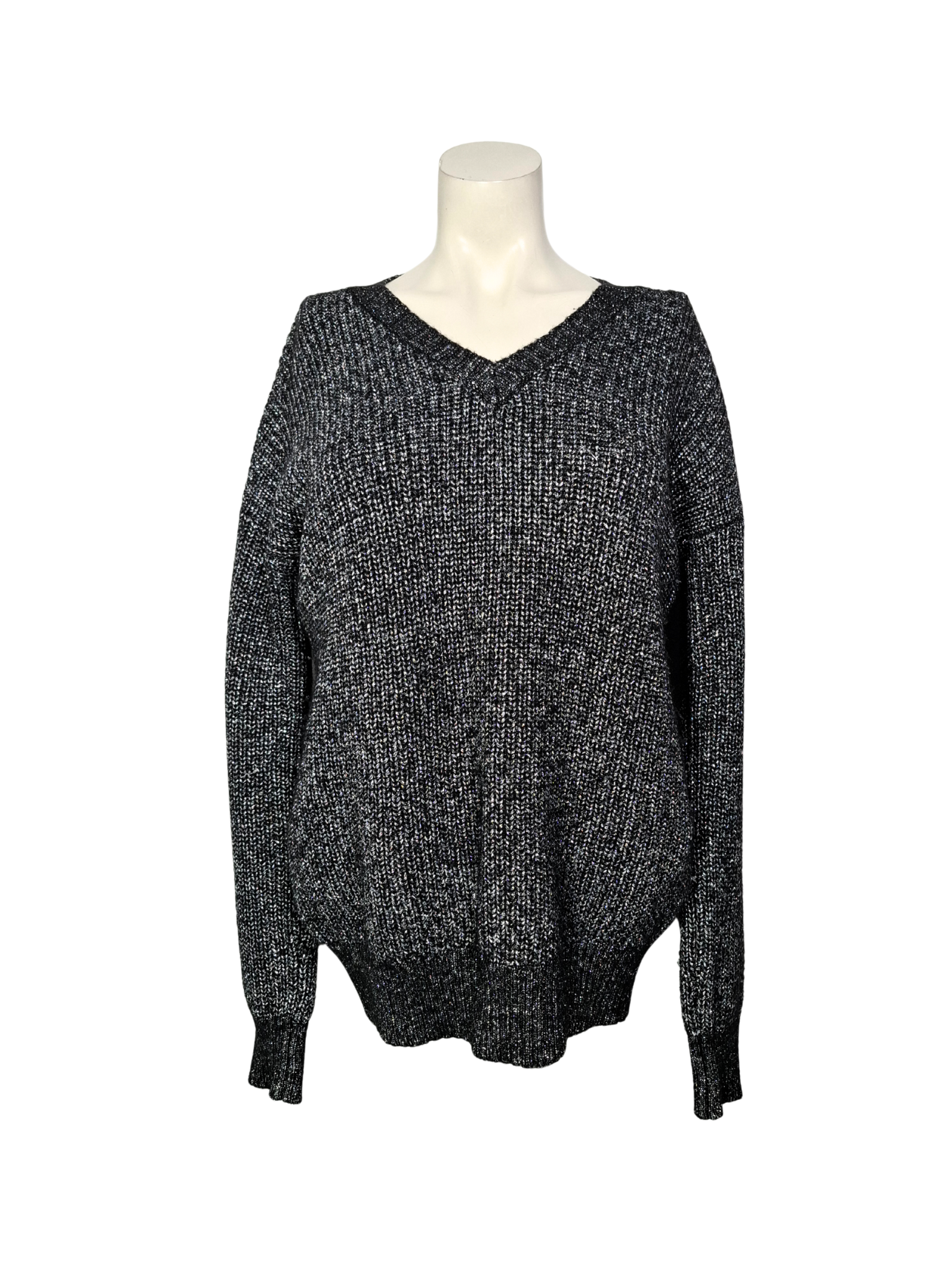 Juodas blizgus MAJE megztinis, M