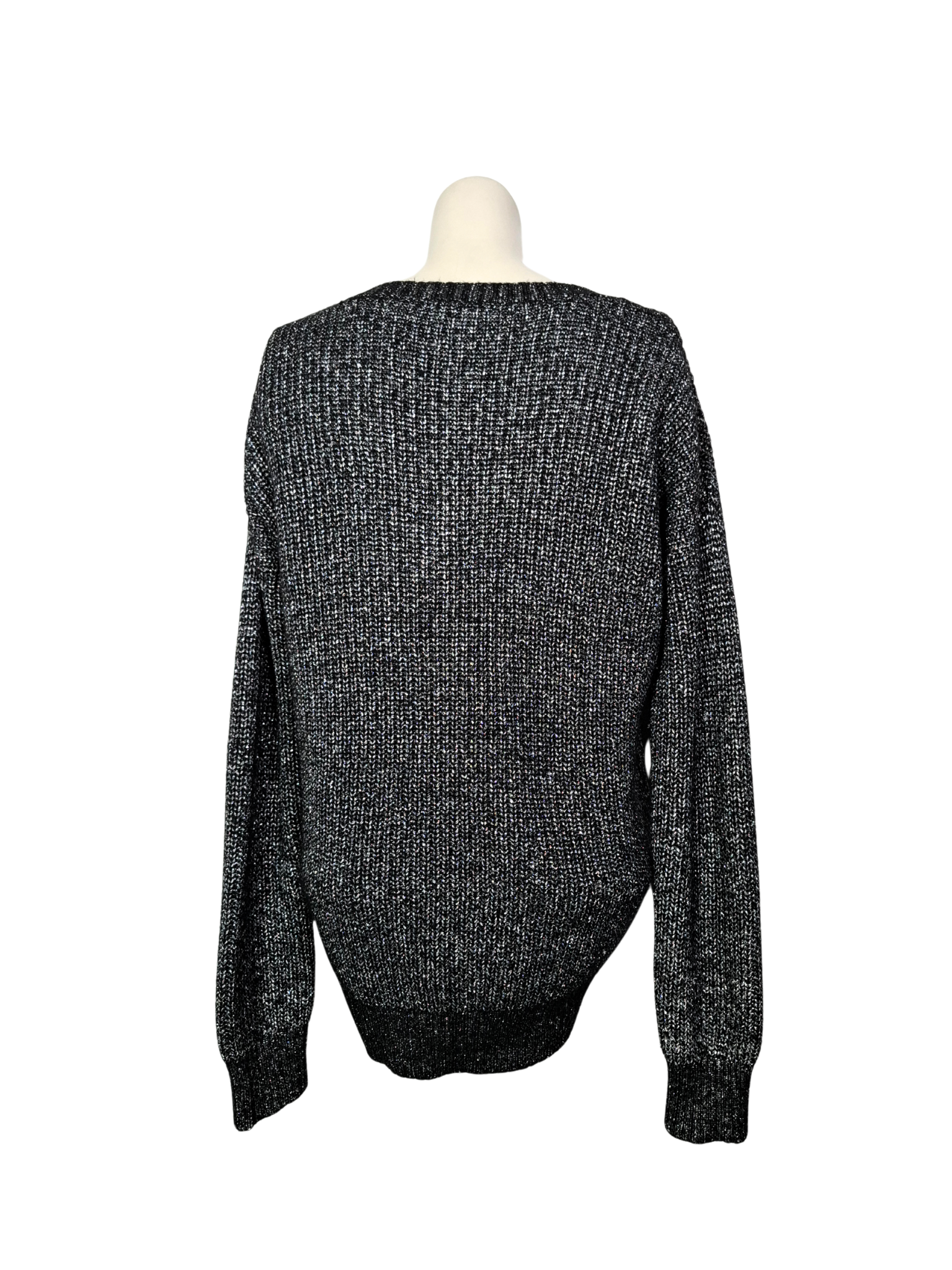 Juodas blizgus MAJE megztinis, M