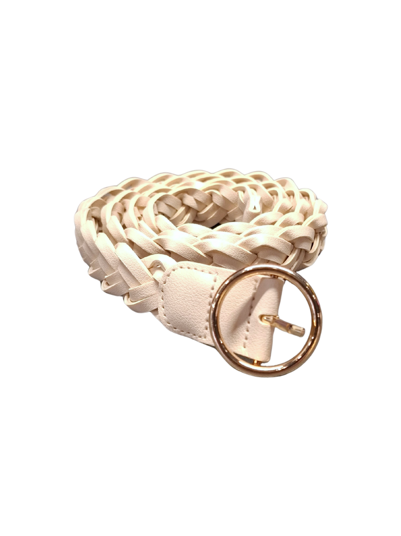 Kreminės spalvos pintas diržas