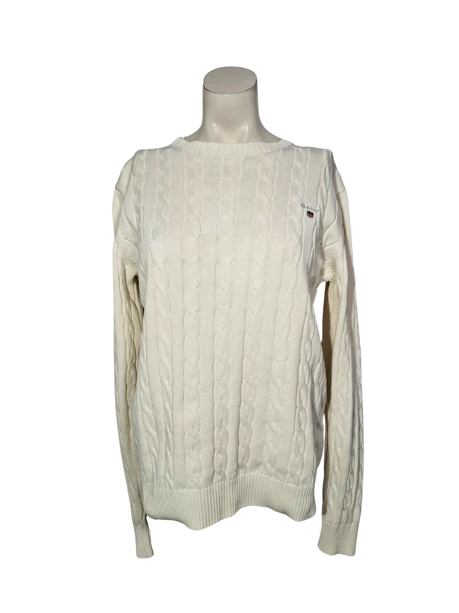 Baltas GANT megztinis, M