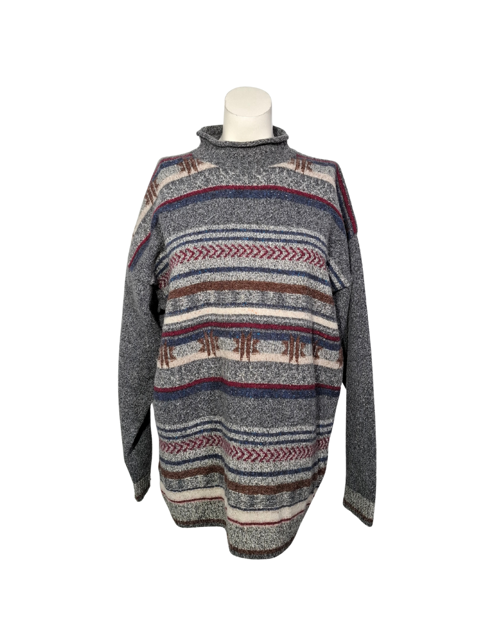 Raštuotas vintažinis MARKS & SPENCER megztinis su vilna, M