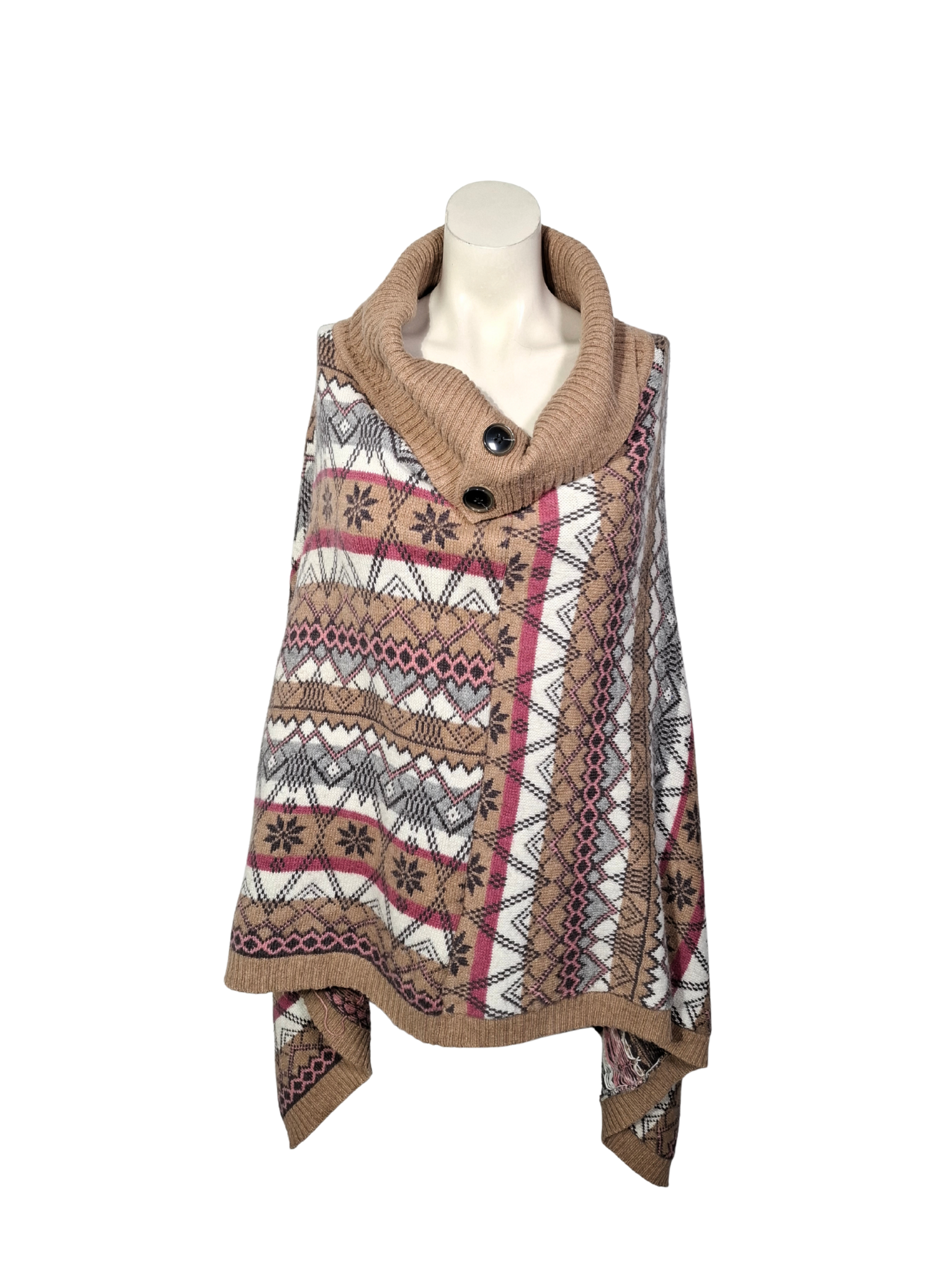 Įvairiaspalvos raštuotas COLOURS OF THE WORLD pončas, S/M