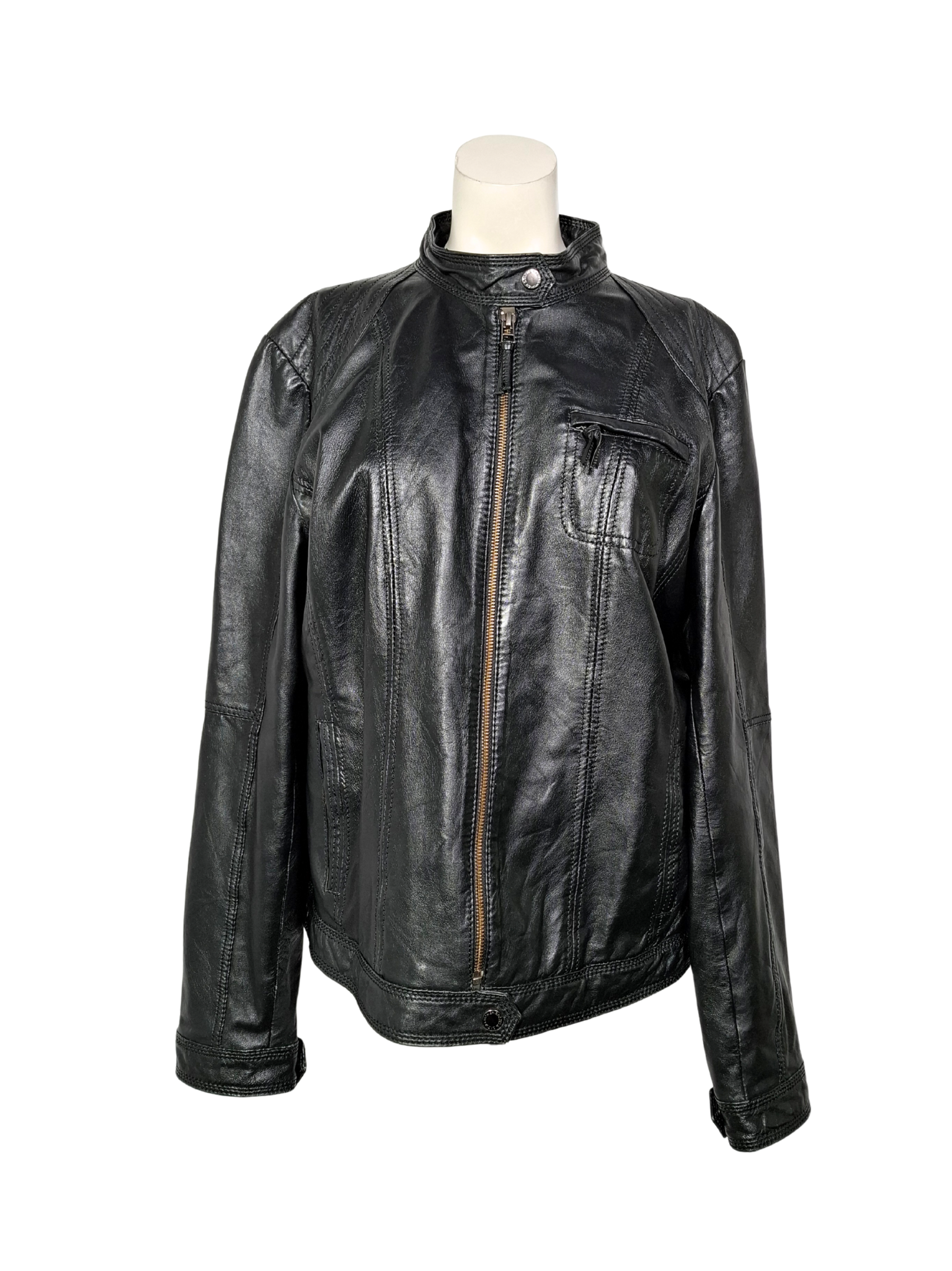 Juoda odinė S.OLIVER striukė, L