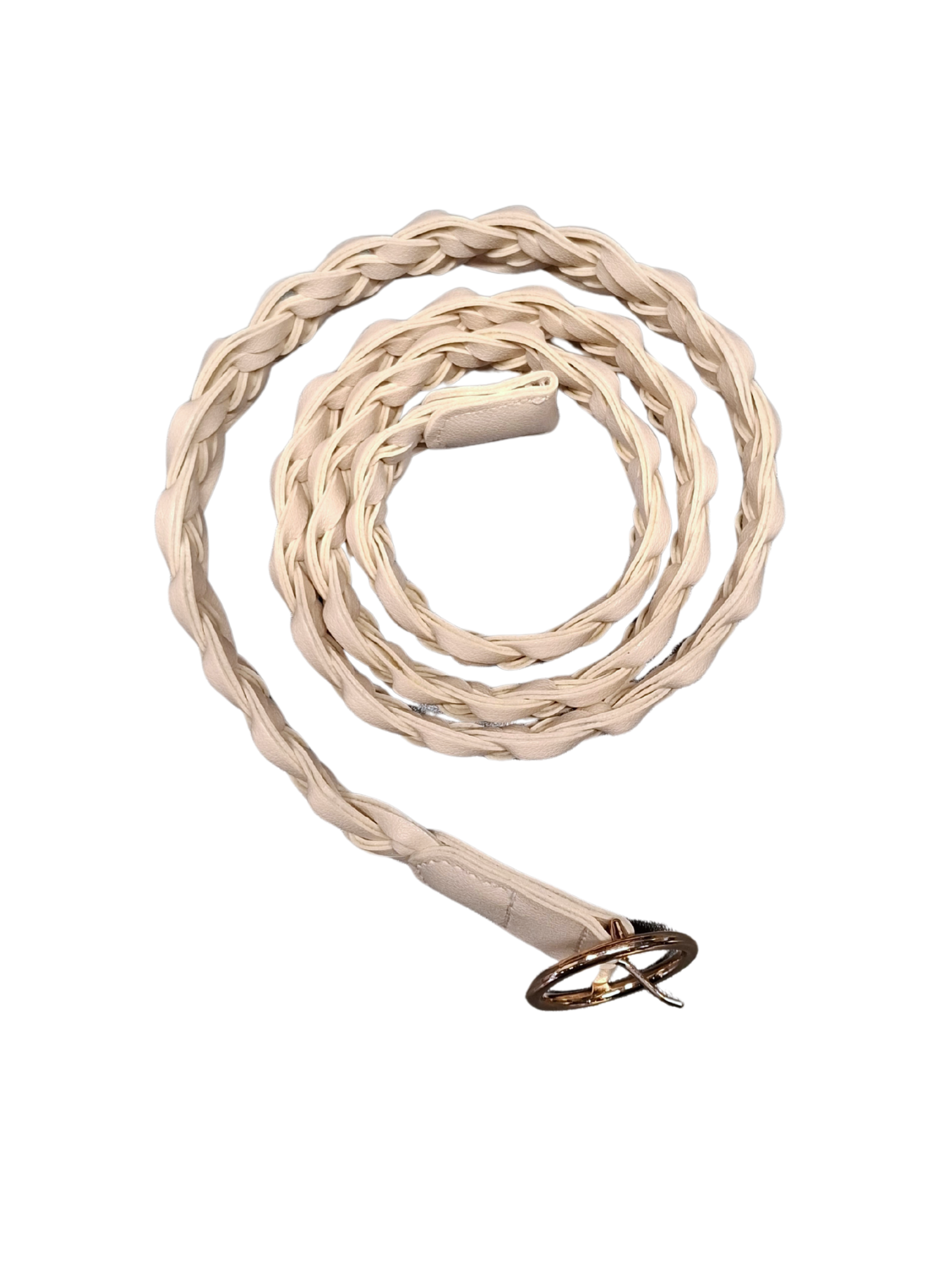 Kreminės spalvos pintas diržas