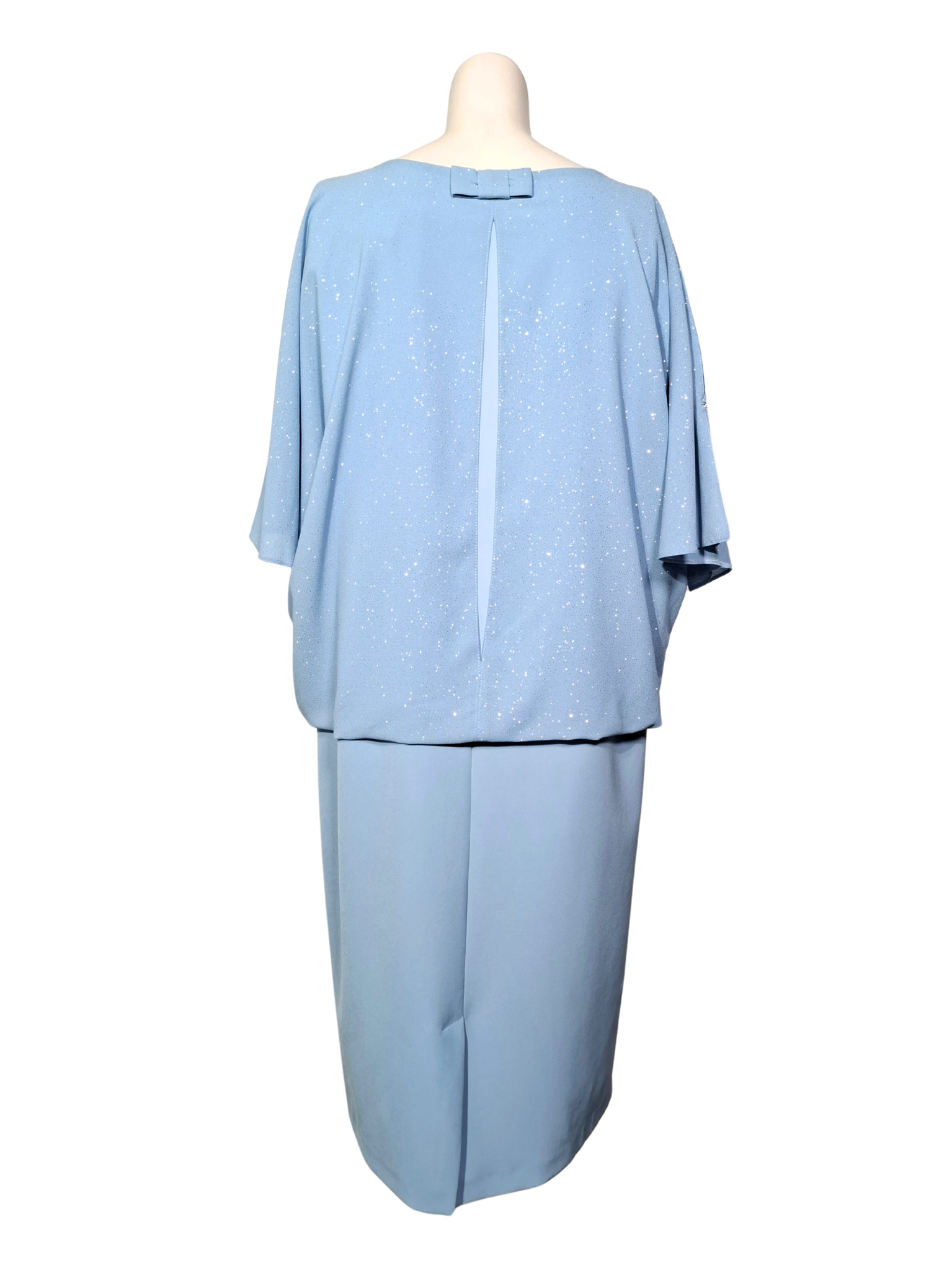 Šviesiai mėlyna blizgi OMEGA suknelė, 3XL