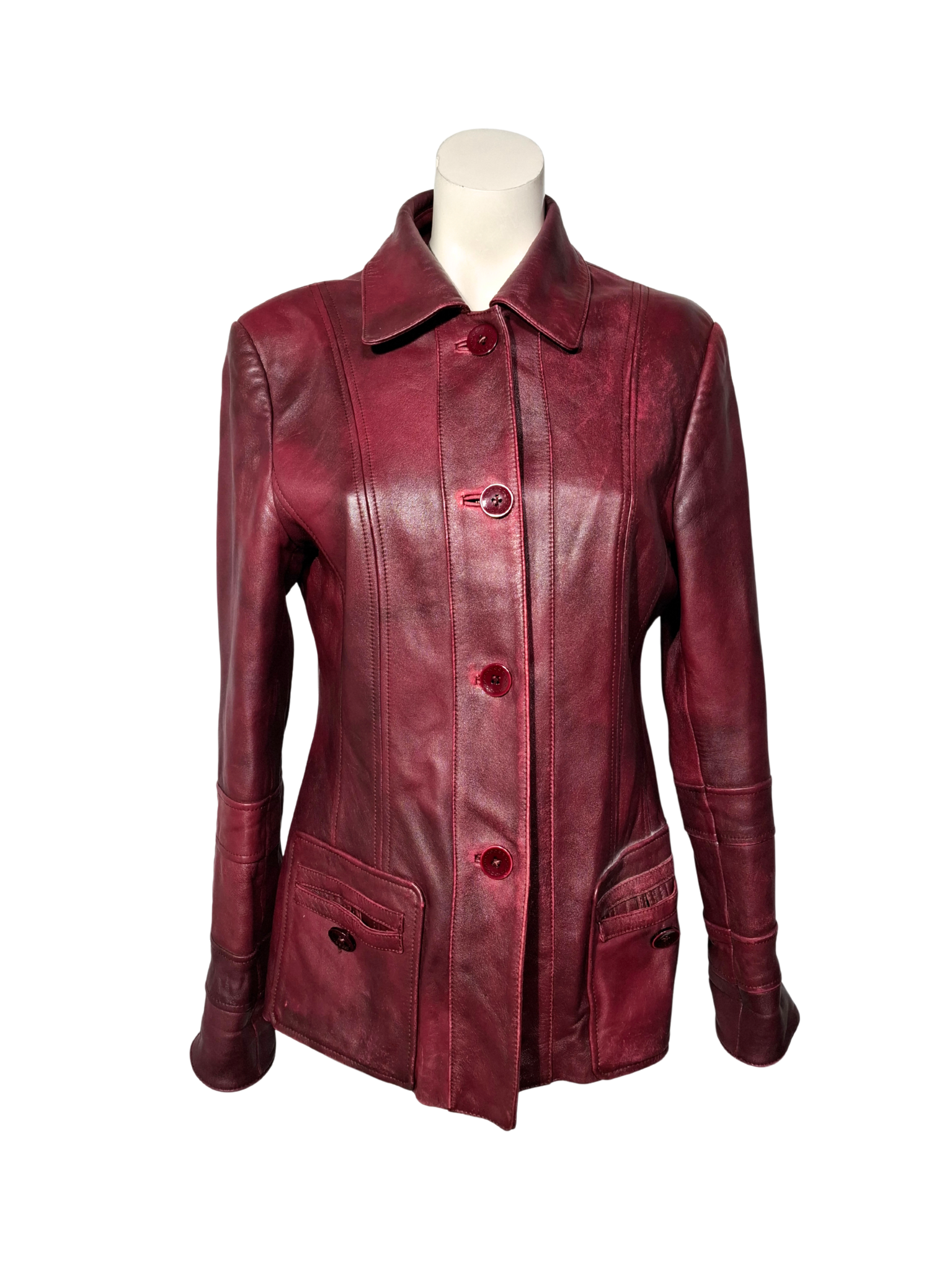 Tamsiai raudonas vintažinis LOSAIWANG švarkas, M