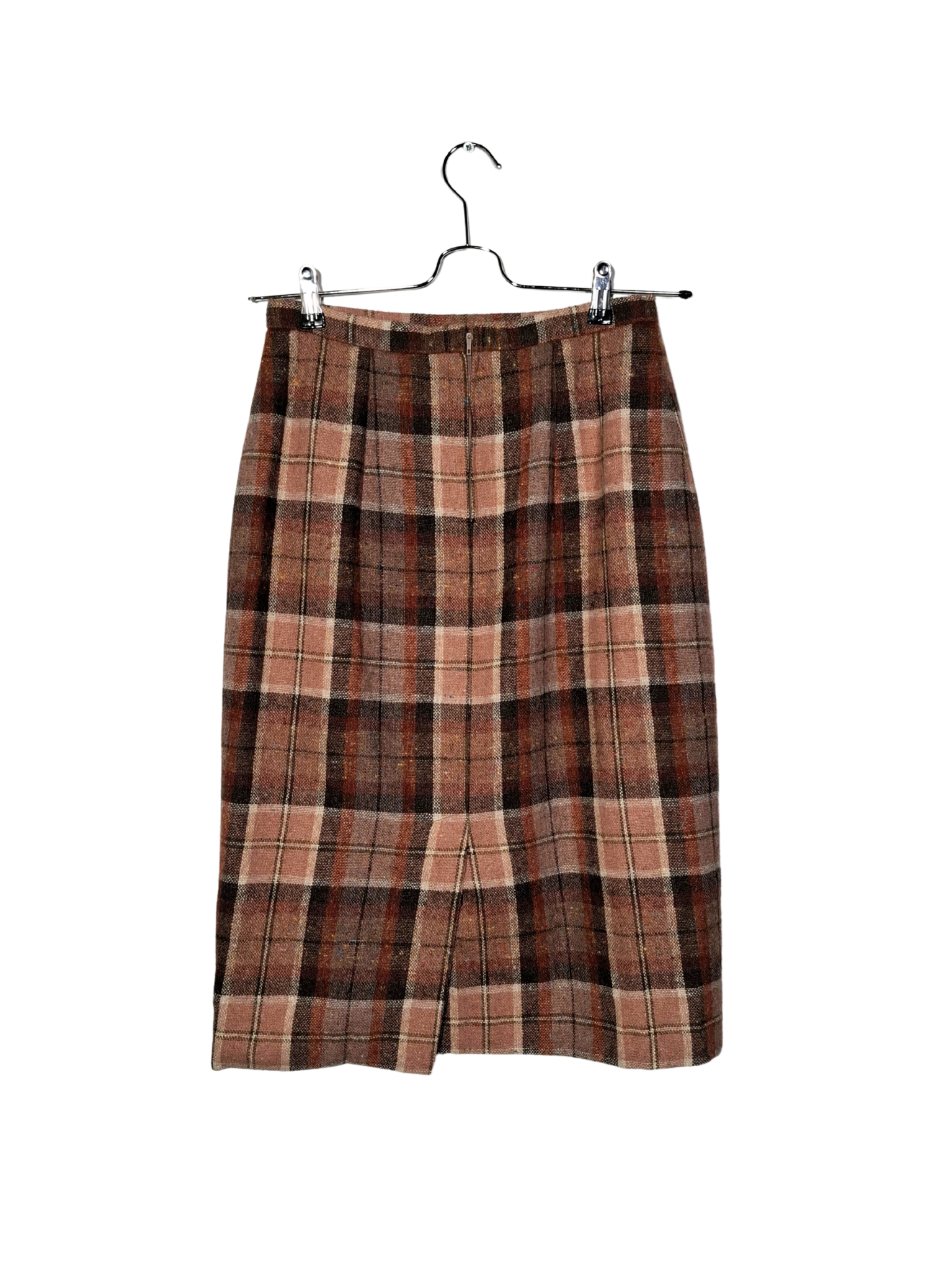 Rudas languotas vintažinis sijonas, M