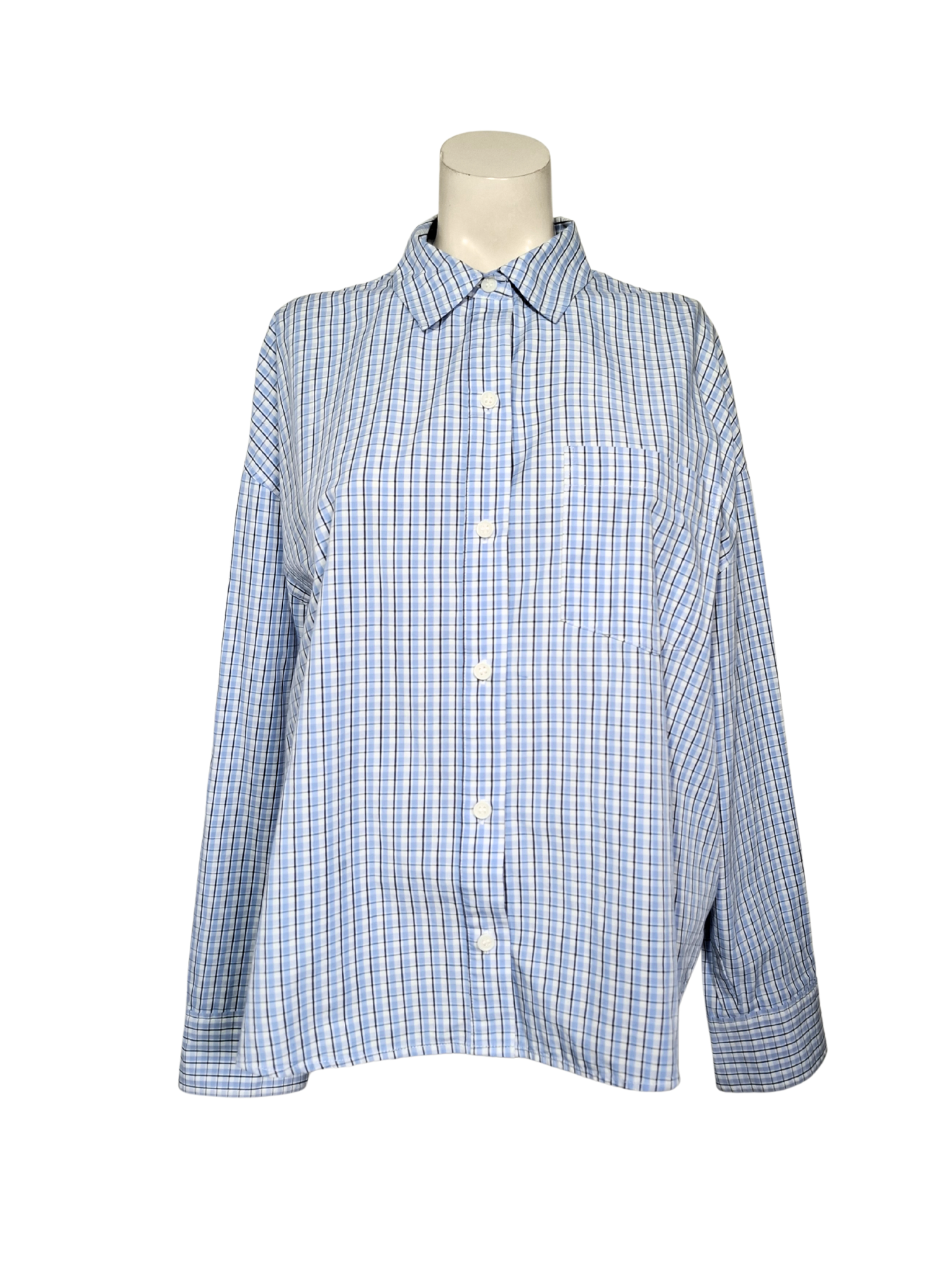 Šviesiai mėlyni languoti DIVIDED marškiniai, S