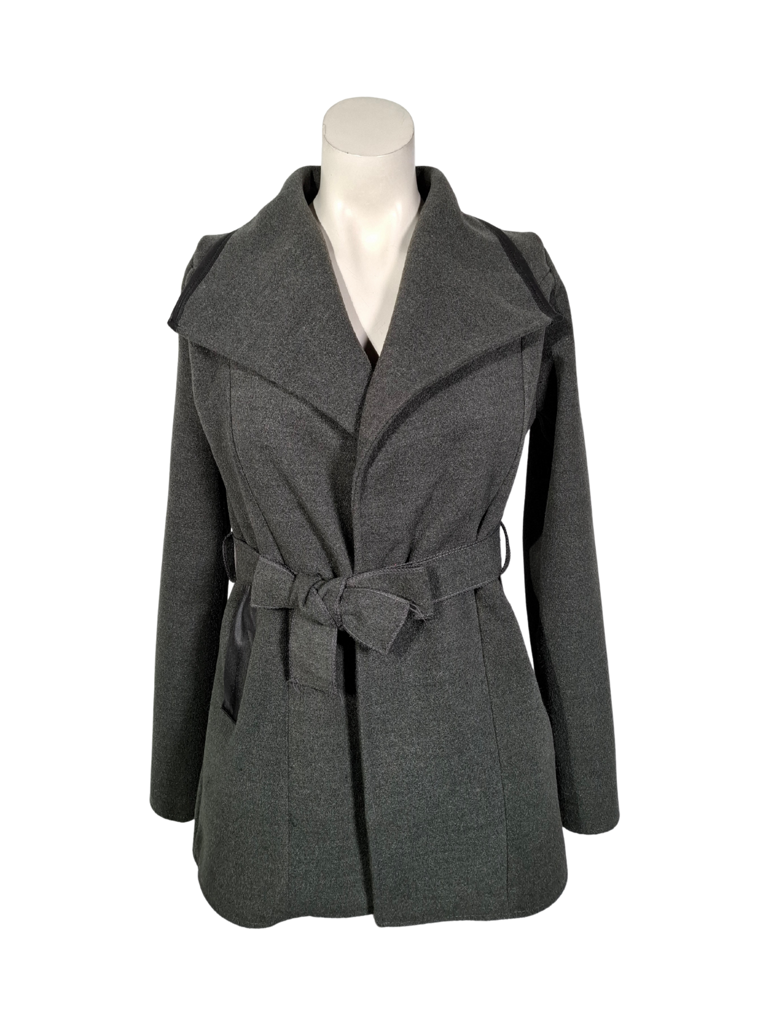 Pilkas BOOHOO paltas, S