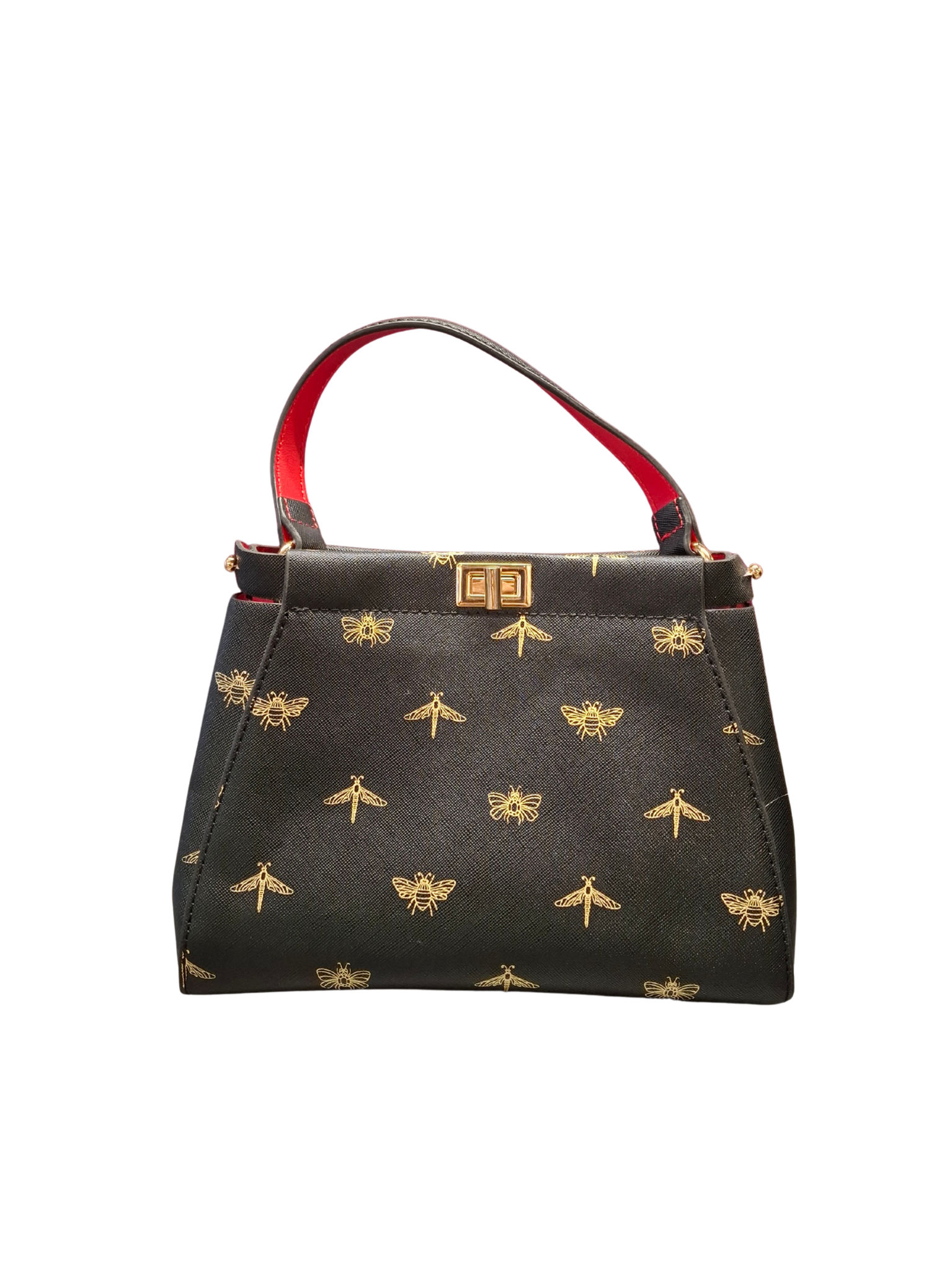 Juoda raštuota rankinė