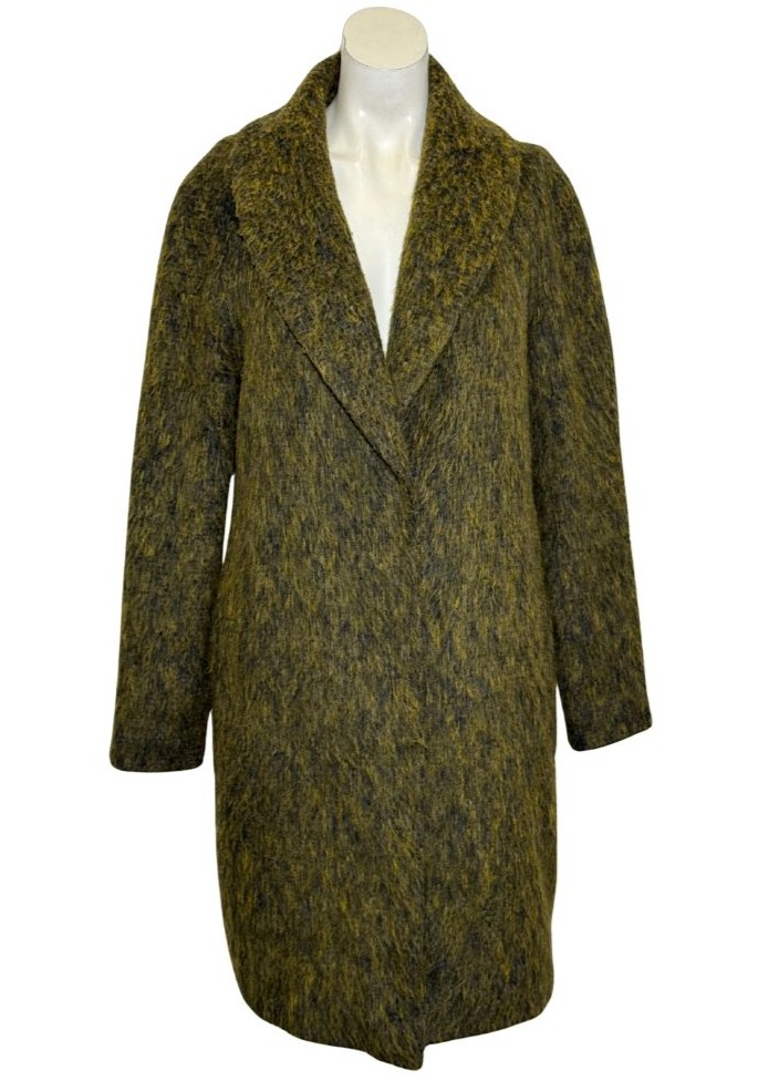 Samanų spalvos vilnos mišinio ASOS paltas, S