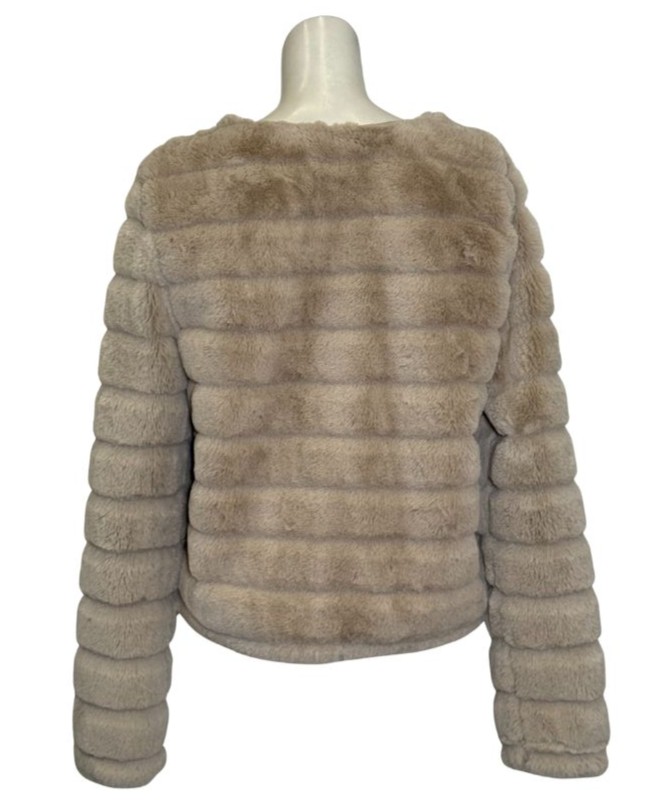 Smėlio spalvos dirbtinio kailio GINA TRICOT švarkas, M