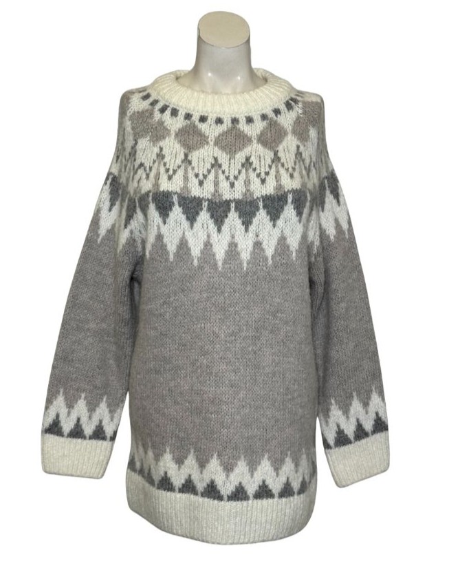 Raštuotas MNG megztinis, L