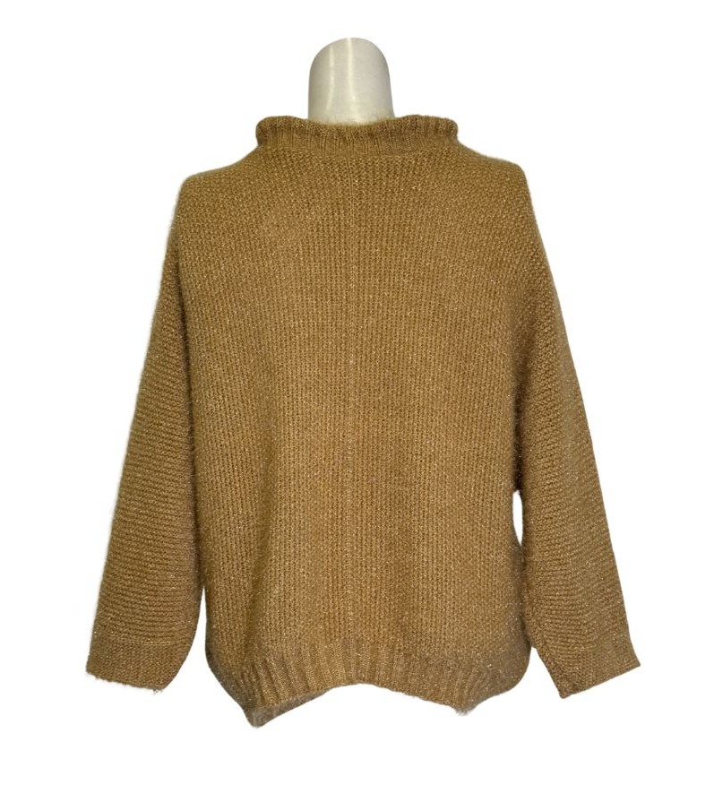 Garstyčių spalvos lengvas megztinis, S