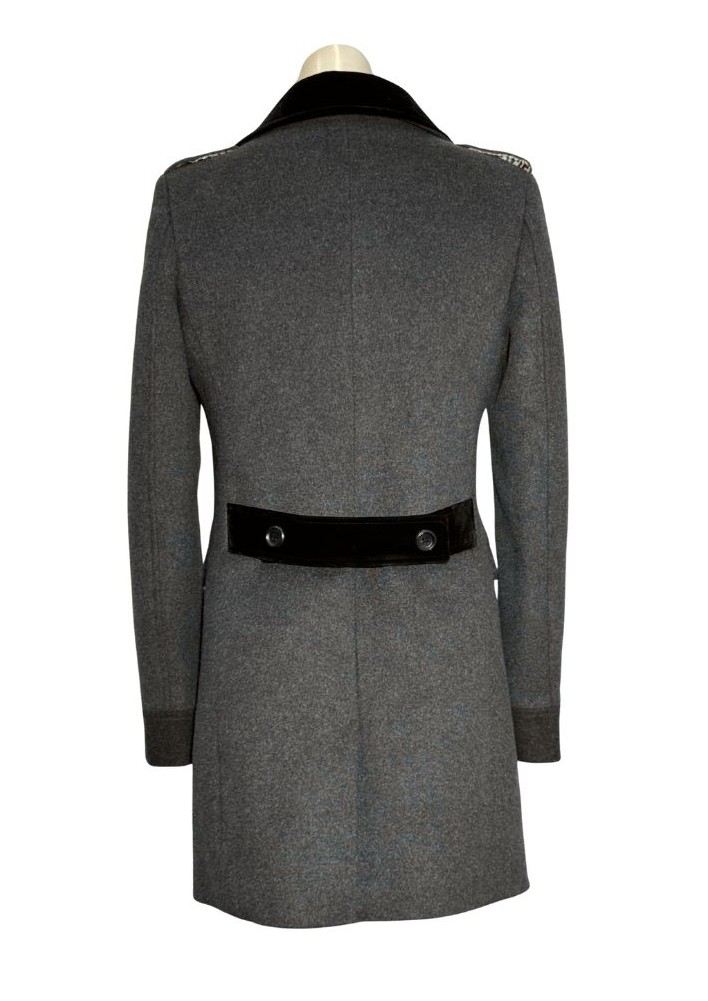 Pilkas vilnonis ISAAC MIZRAHI paltas, XS/S