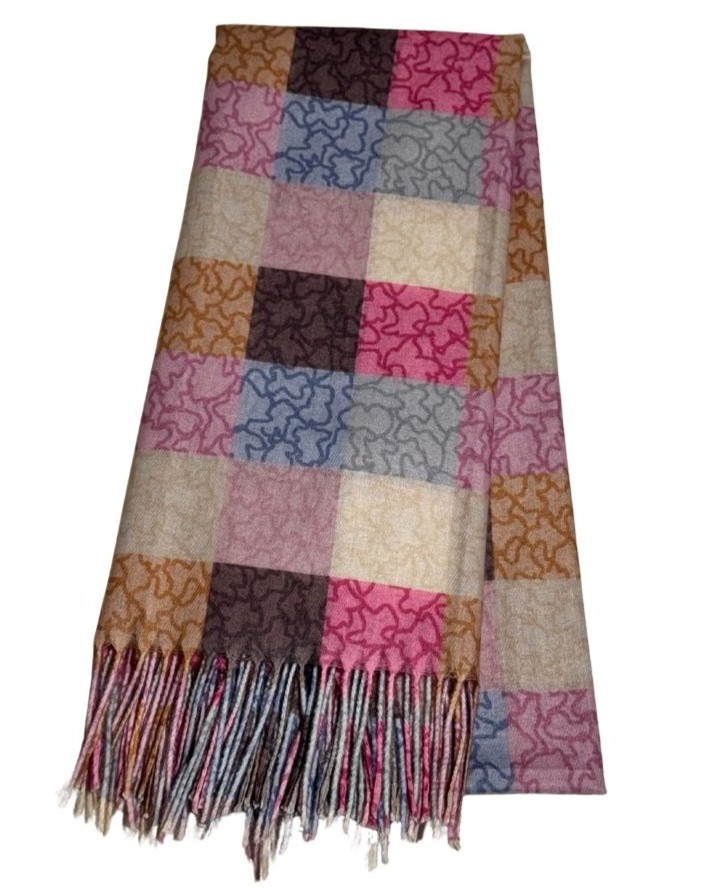 Įvairiaspalvis raštuotas šalikas