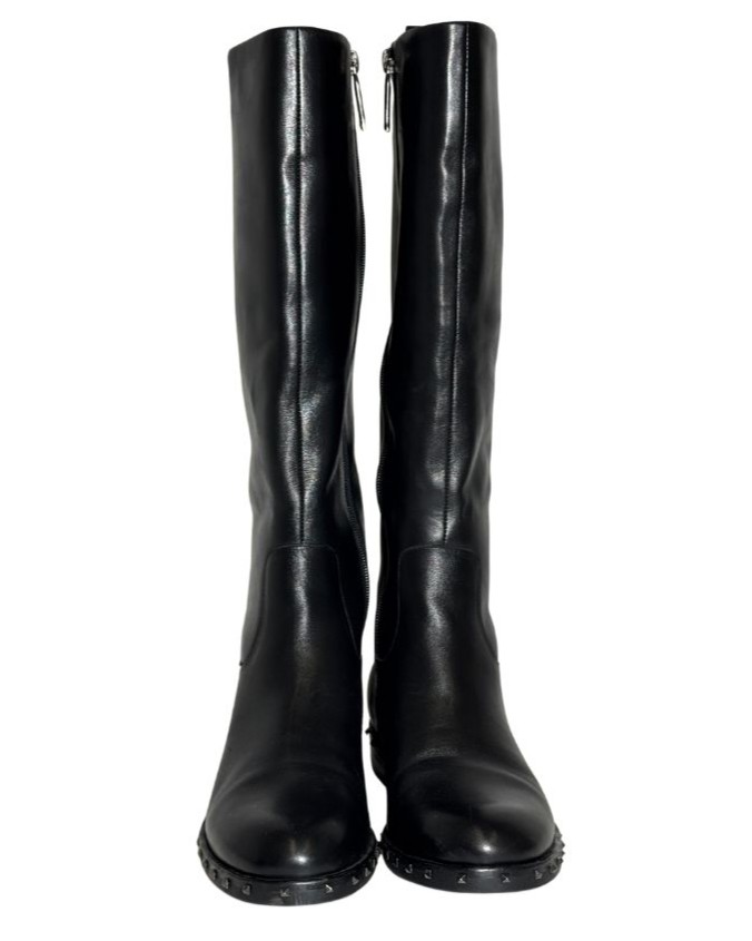 Juodi odiniai ilgaauliai BASCONI batai, 38 dydis