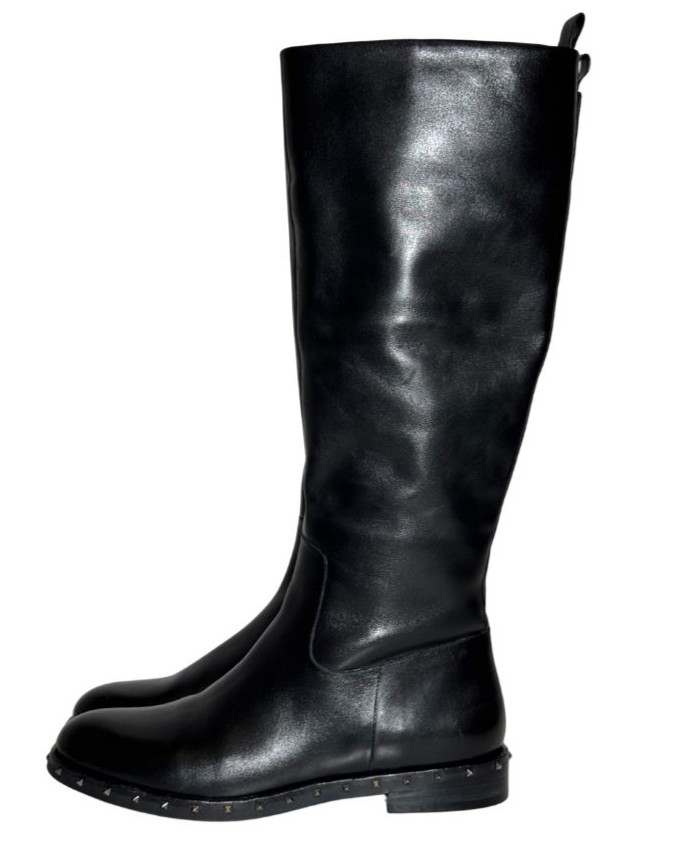 Juodi odiniai ilgaauliai BASCONI batai, 38 dydis