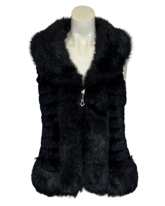 Juoda dirbtinio kailio YIRA liemenė, M