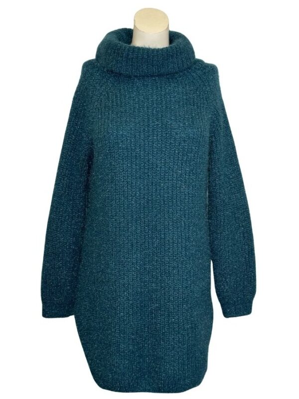 Turkio spalvos megzta suknelė,  L