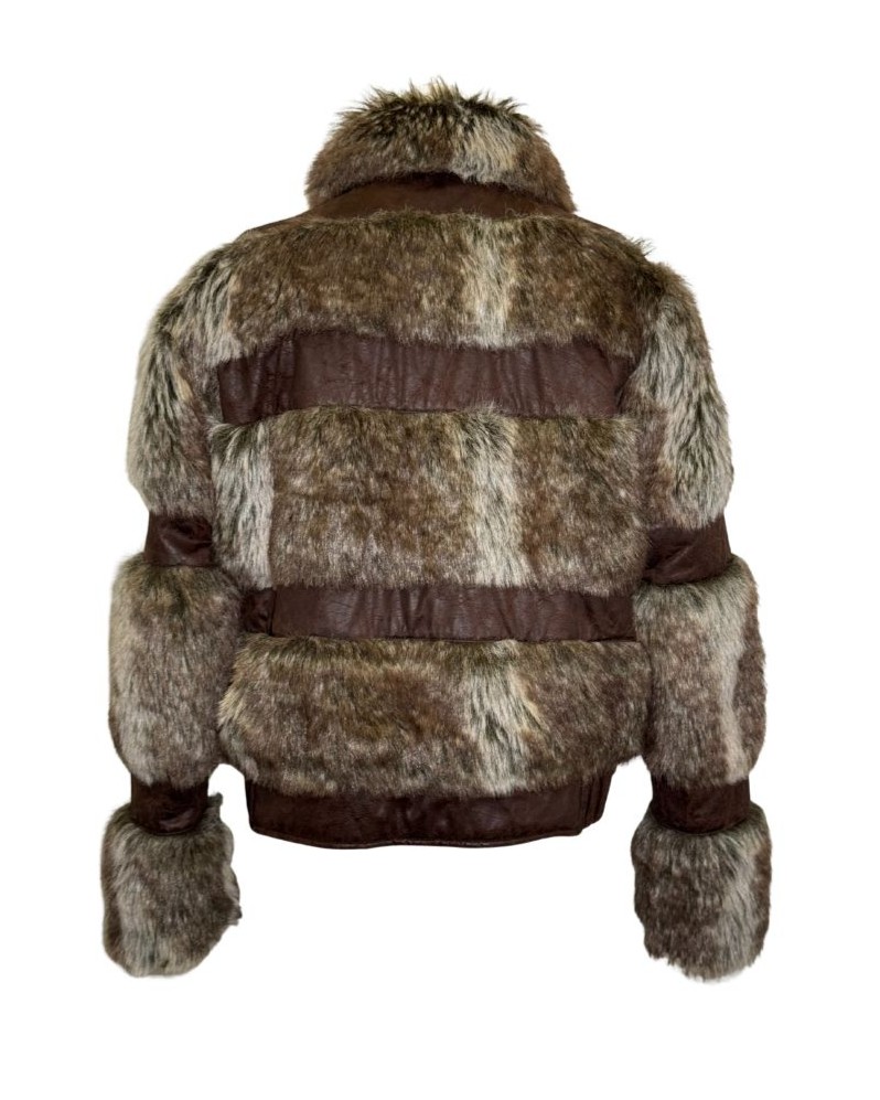 Ruda dirbtinio kailio CHILLI striukė, L