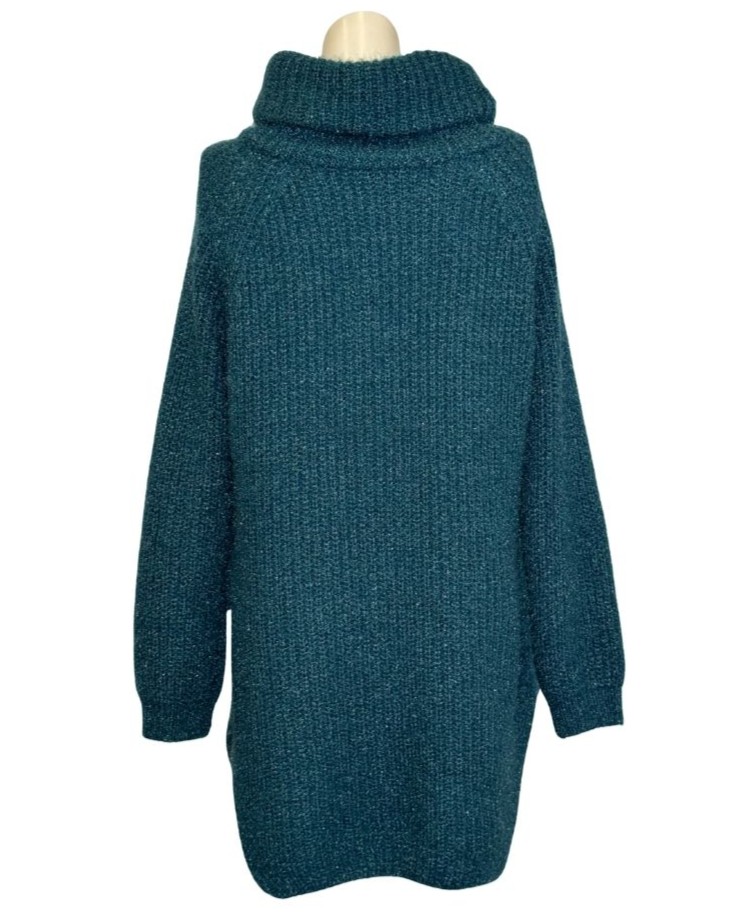 Turkio spalvos megzta suknelė, L