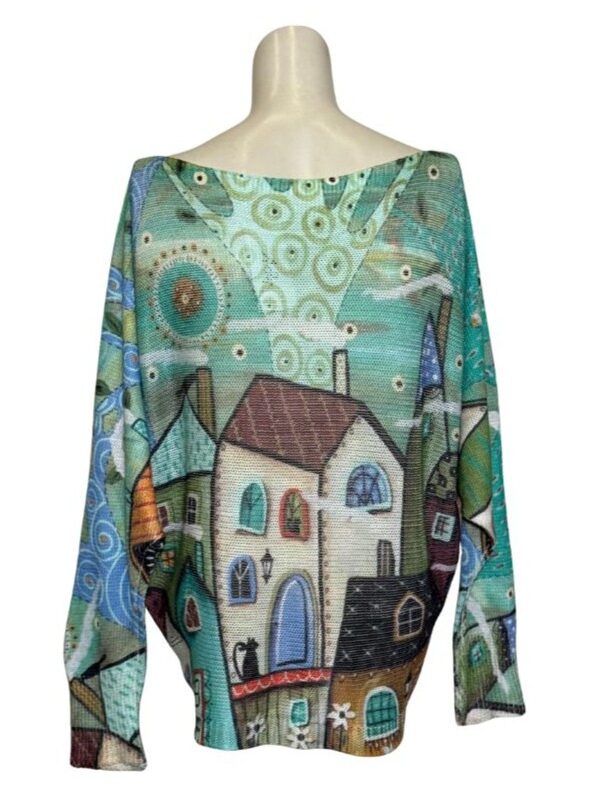 Įvairiaspalvis raštuotas megztinis, L